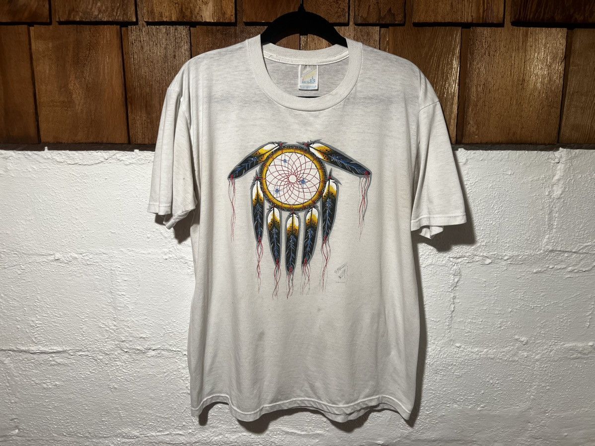 Jerzees × Vintage Vintage 1990s Jerzees Dreamcatcher T-Shirt Size US L / EU 52-54 / 3 - 1 Thumbnail