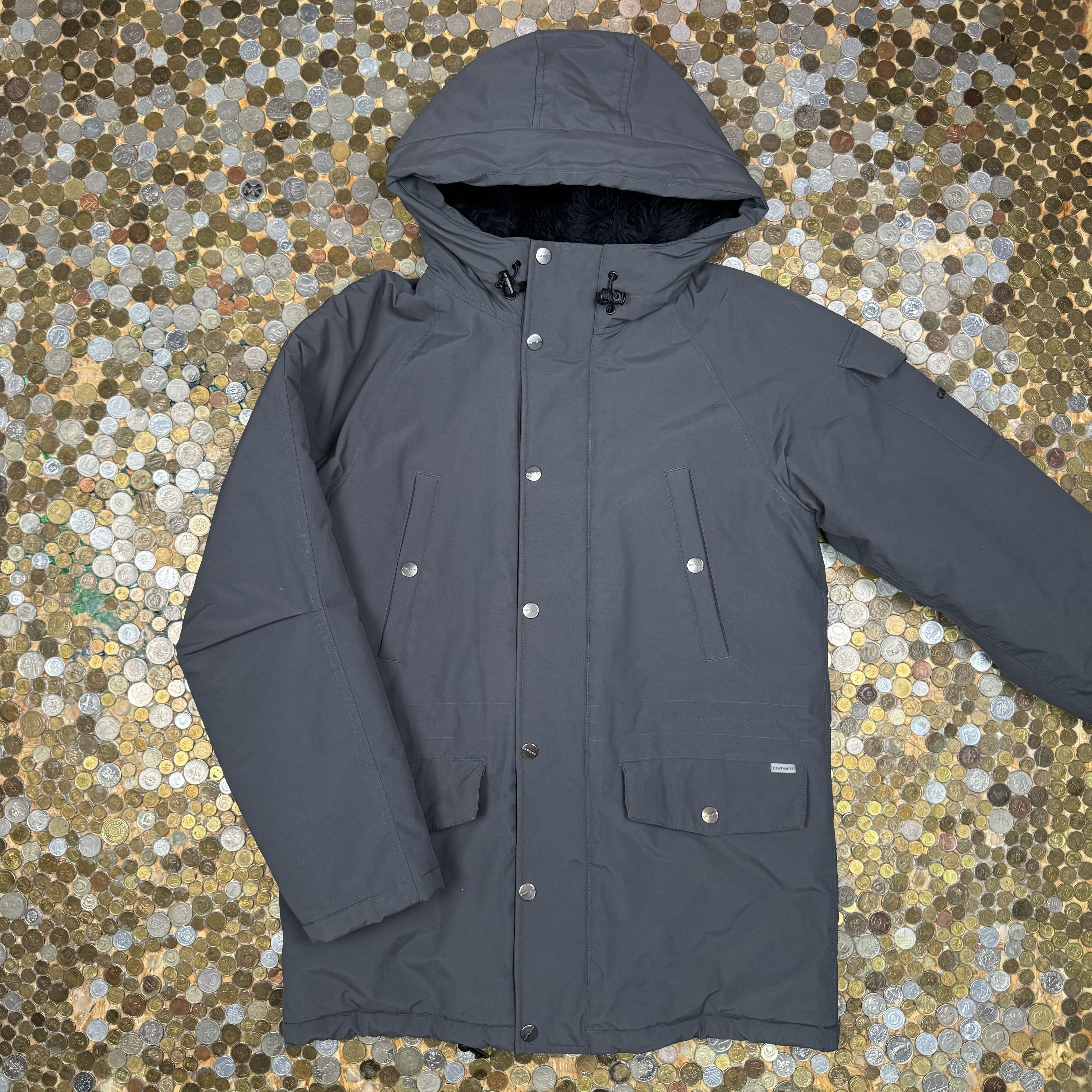 Carhartt vintage long coat jacket with hoodie 90's vibe