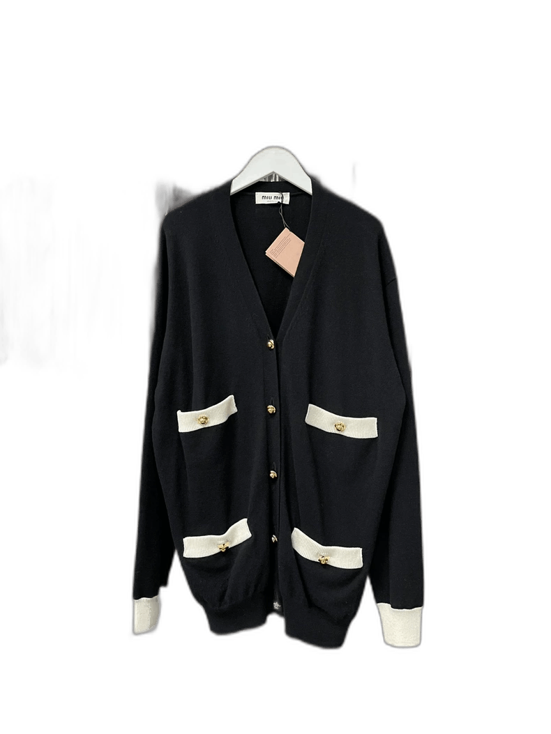 Miumiu Wool Cardigan with Pocket Details