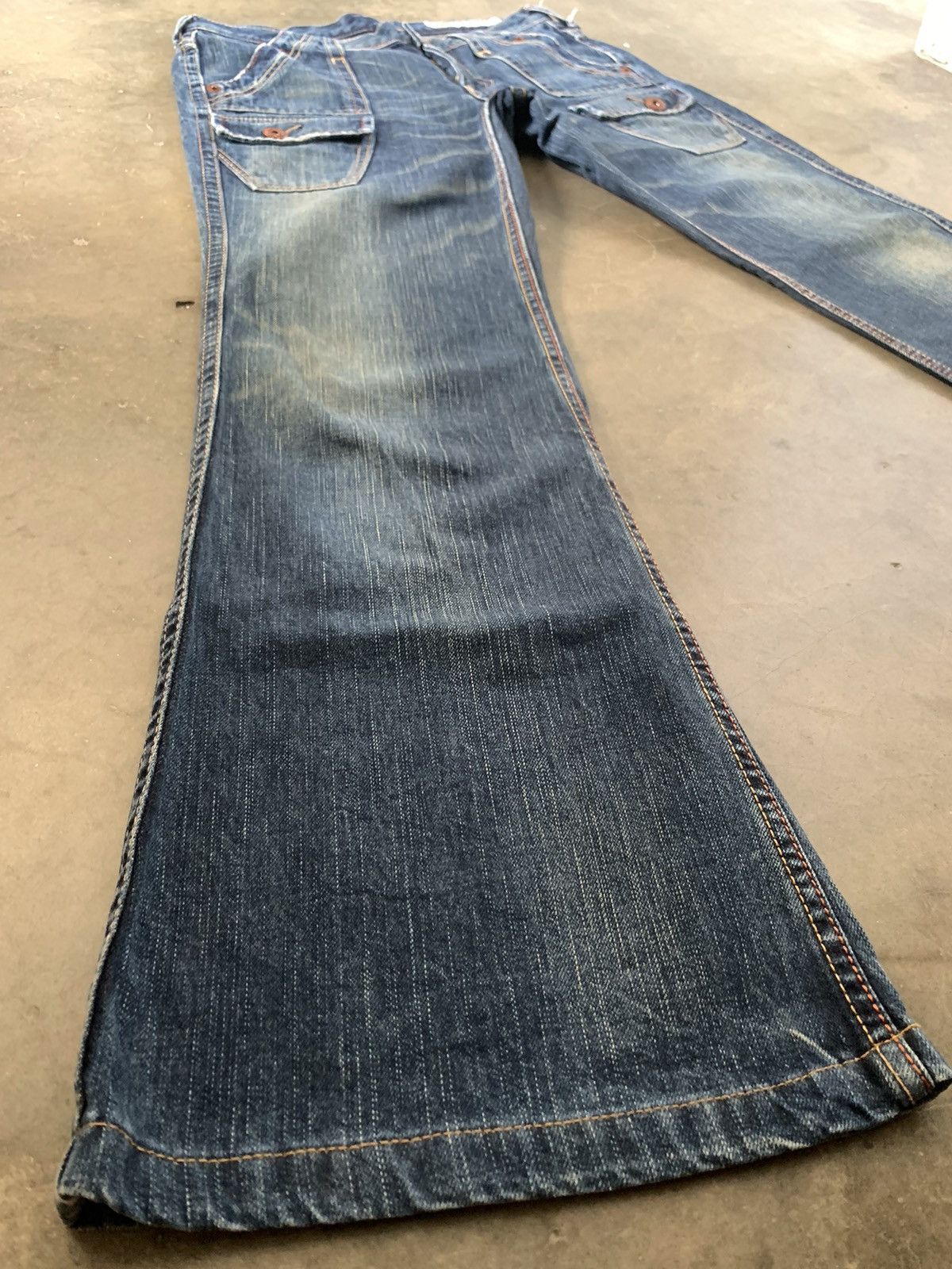 Tornado Mart Super Flare Jeans Mud Rusty Japan Brappers Bush Pant Jeans Size 31" - 8 Thumbnail
