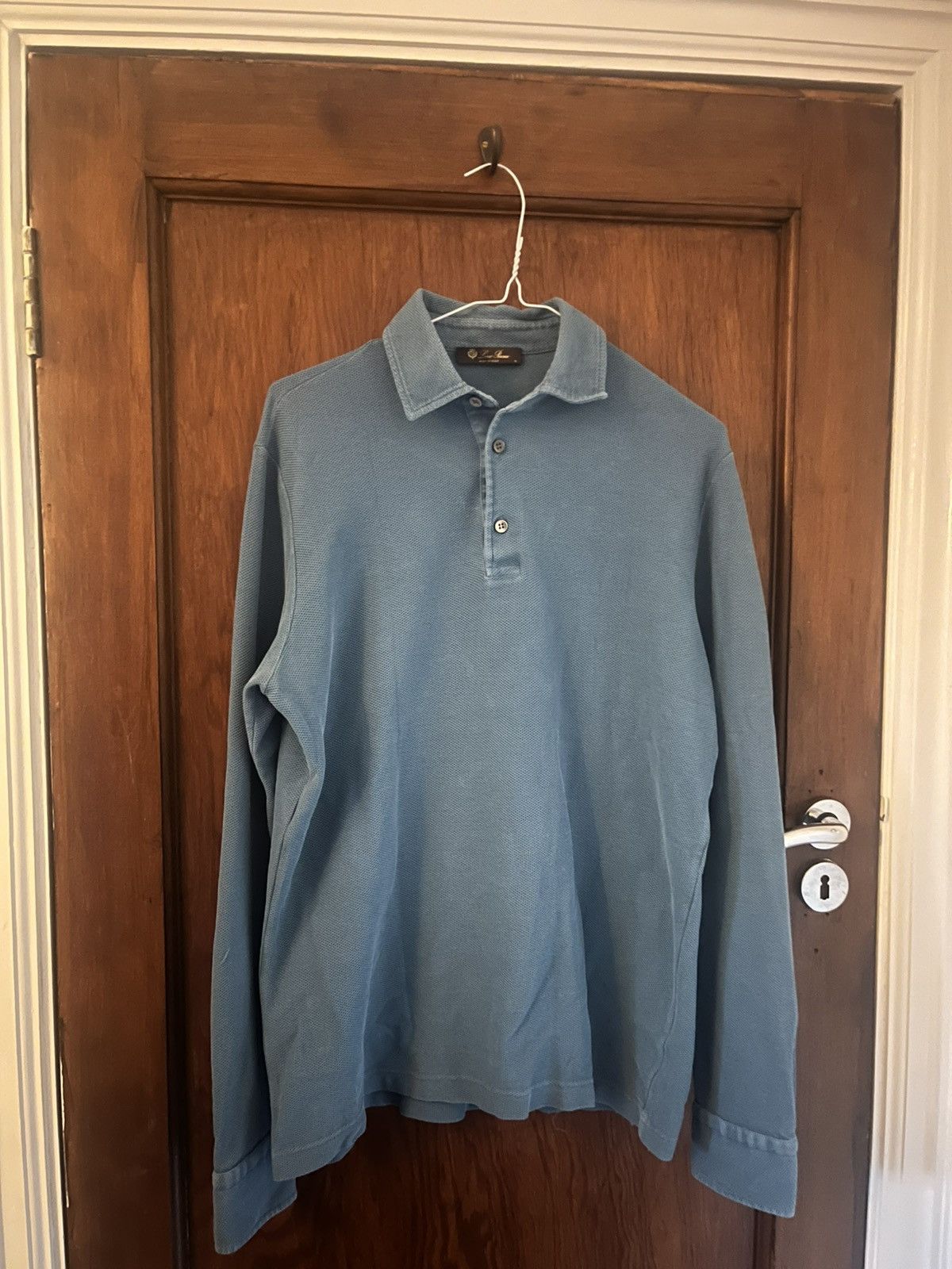 Loro Piana Loro Piana turquoise cotton pique long sleeve polo size s Size US S / EU 44-46 / 1 - 1 Thumbnail
