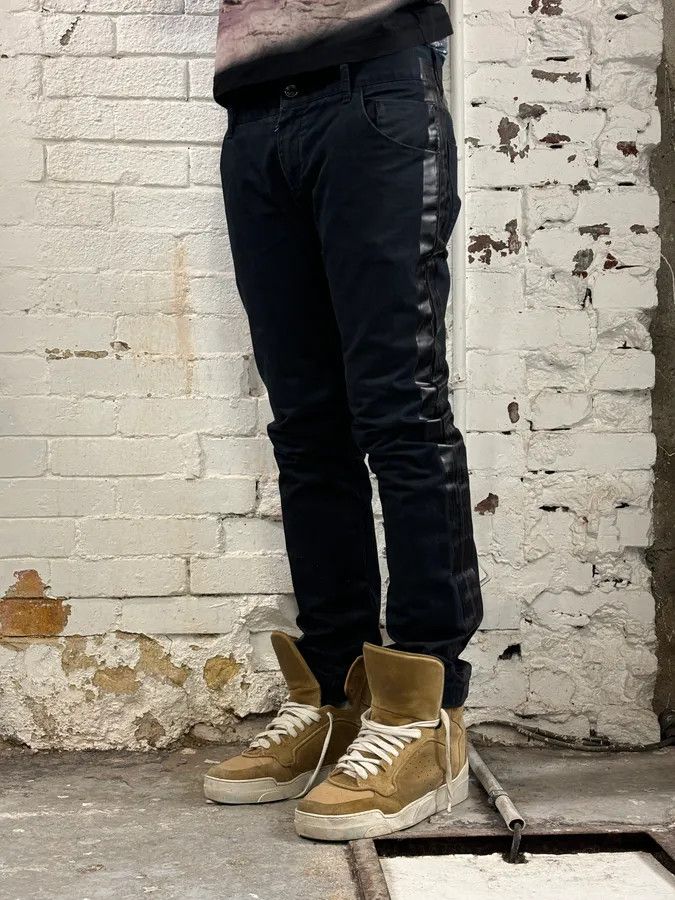Dolce & Gabbana 2010s Dolce & Gabbana Black Glossy Leather Trim Slim Jeans Size US 32 / EU 48 - 3 Thumbnail
