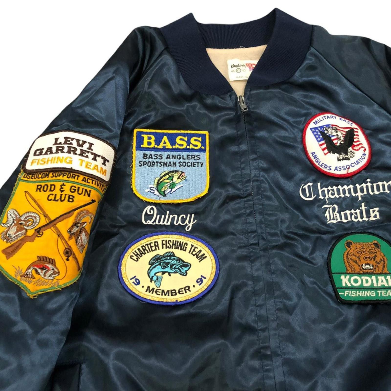 Designer Vintage Champion Boats Bomber Jacket With Patches Size US L / EU 52-54 / 3 - 3 Thumbnail
