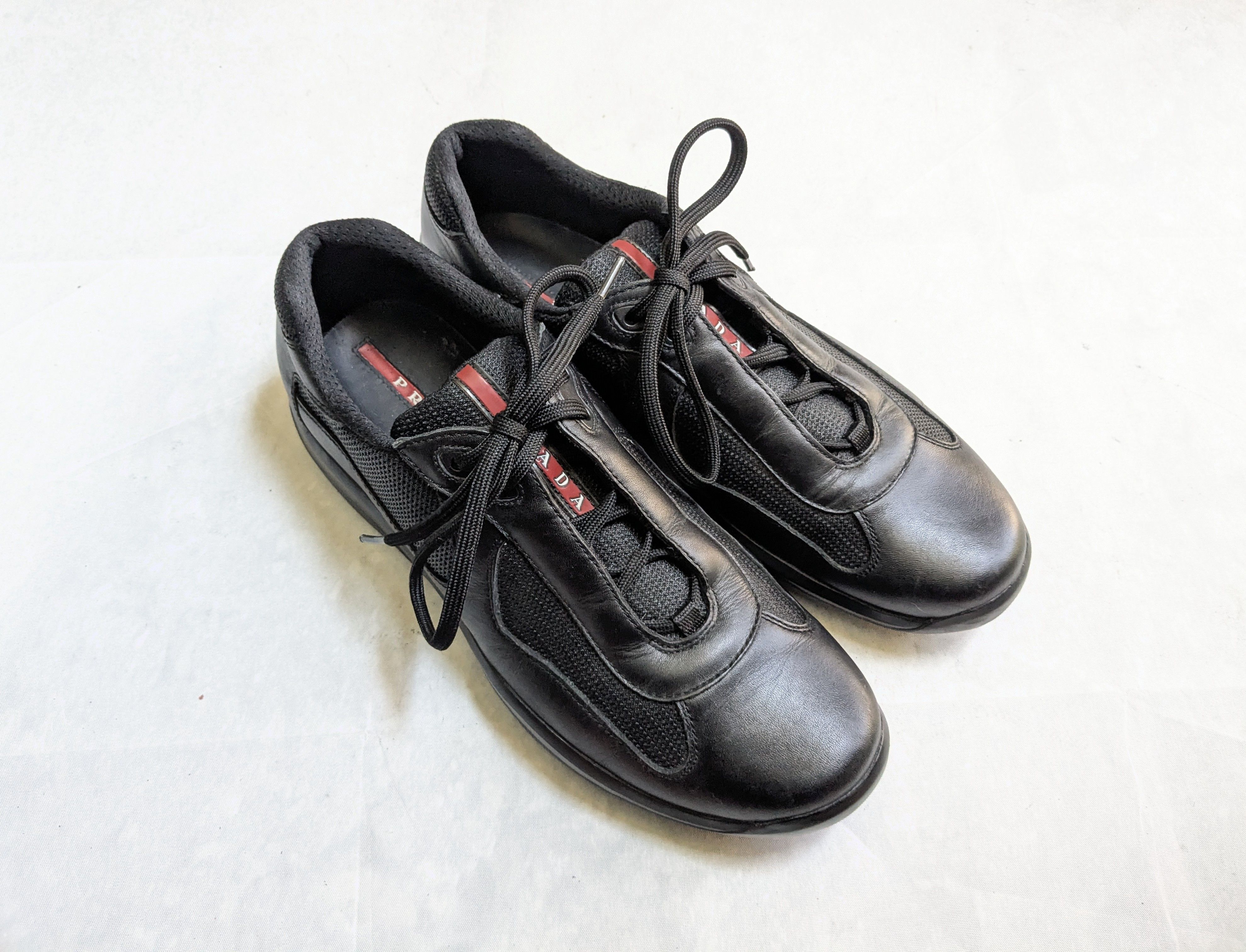 Prada Prada America's Cup Sneakers Black Leather 11 Red Size US 11 / EU 44 - 4 Thumbnail