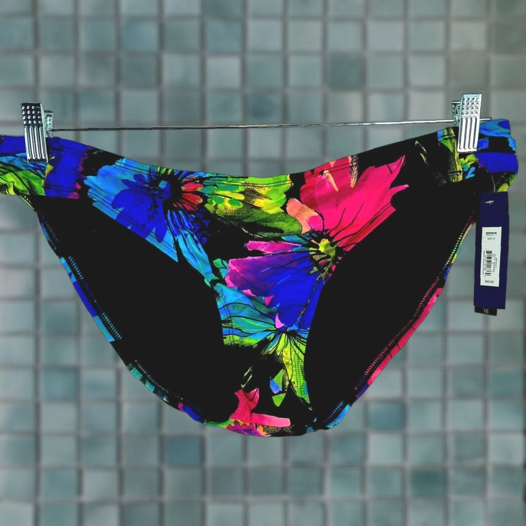 Apt. 9 NEW Apt 9 Womens Swimsuit Bottoms Bikini Lined Floral Multicolor Size 16 Size 38" / US 16 / IT 52 - 1 Thumbnail