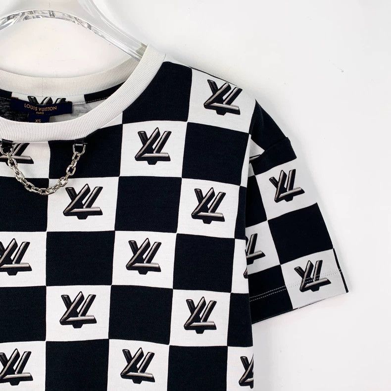 Louis Vuitton Louis Vuitton Black checkerboard monogrammed cotton crewne Size XS / US 0-2 / IT 36-38 - 3 Thumbnail