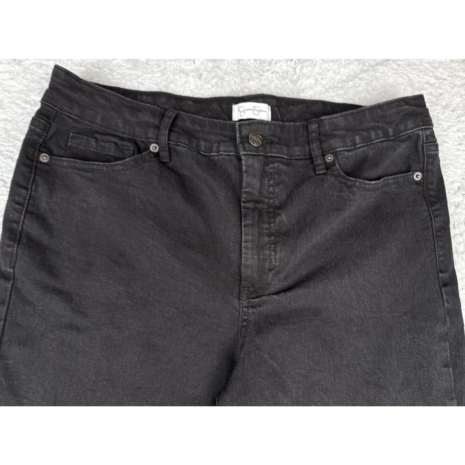 Jessica Simpson Jessica Simpson Jeans Womens 12 Black Skinny Stretch Denim Mid Rise 31x28 Size 34" / US 12 / IT 48 - 4 Thumbnail