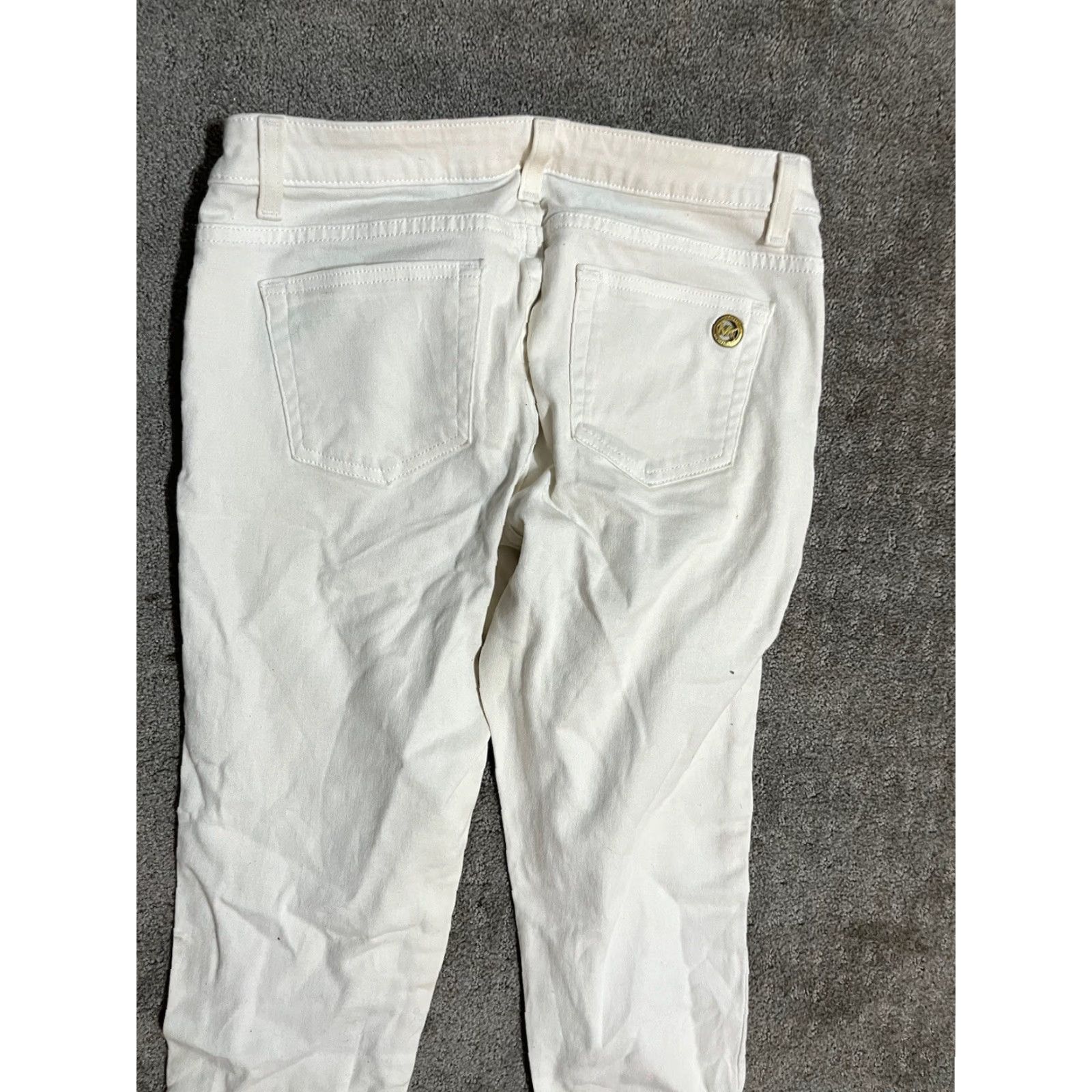 Michael Kors VINTAGE Michael Kors Womens Cropped Jeans Size 6P White Cotton Blend Stretch 5-Pocket Denim Size 28" / US 6 / IT 42 - 2 Thumbnail