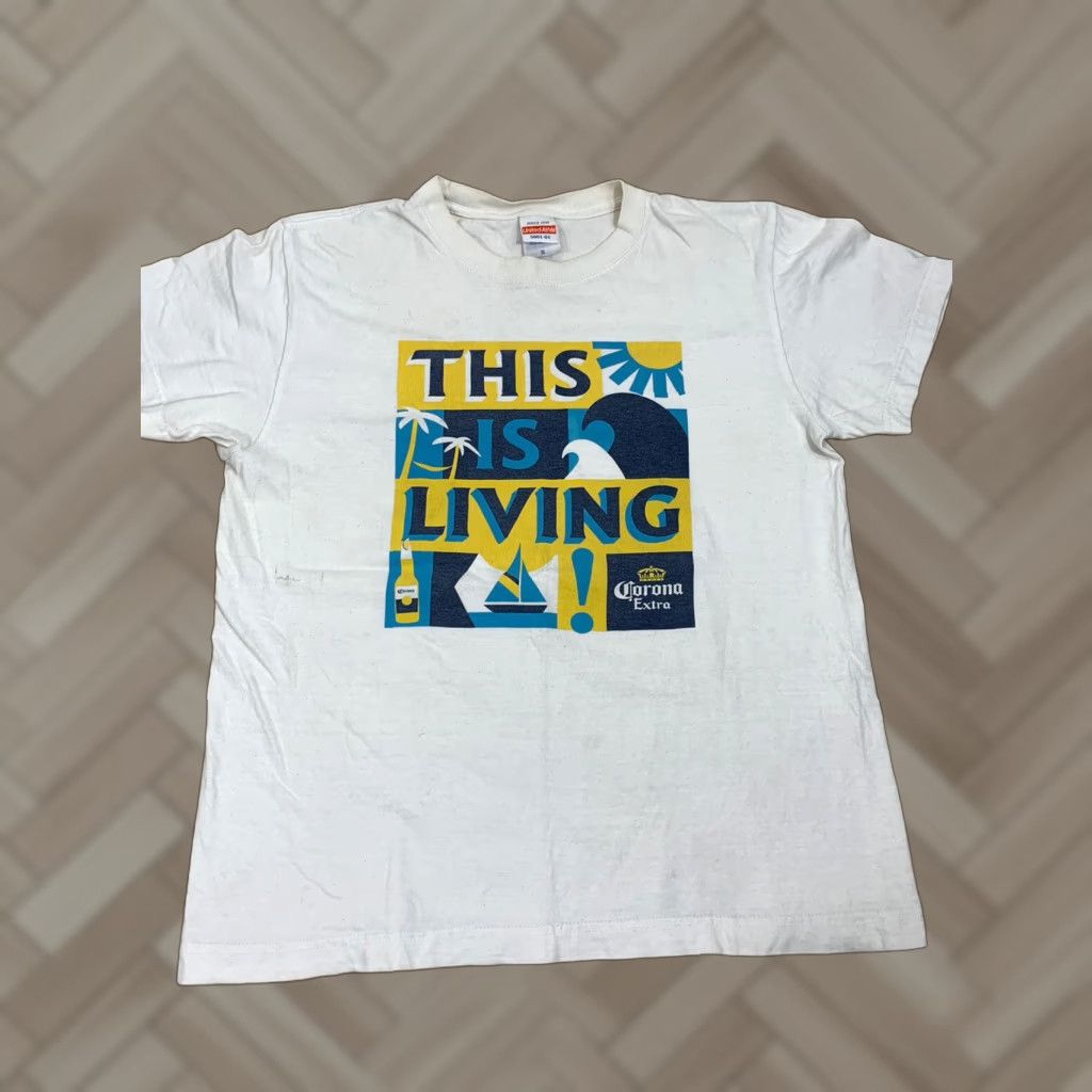 Vintage United Athle This Is Living Corona Extra White Shirt S Crew Neck Men Short Sleeve 1554 Beer Vintage? Size US S / EU 44-46 / 1 - 1 Thumbnail