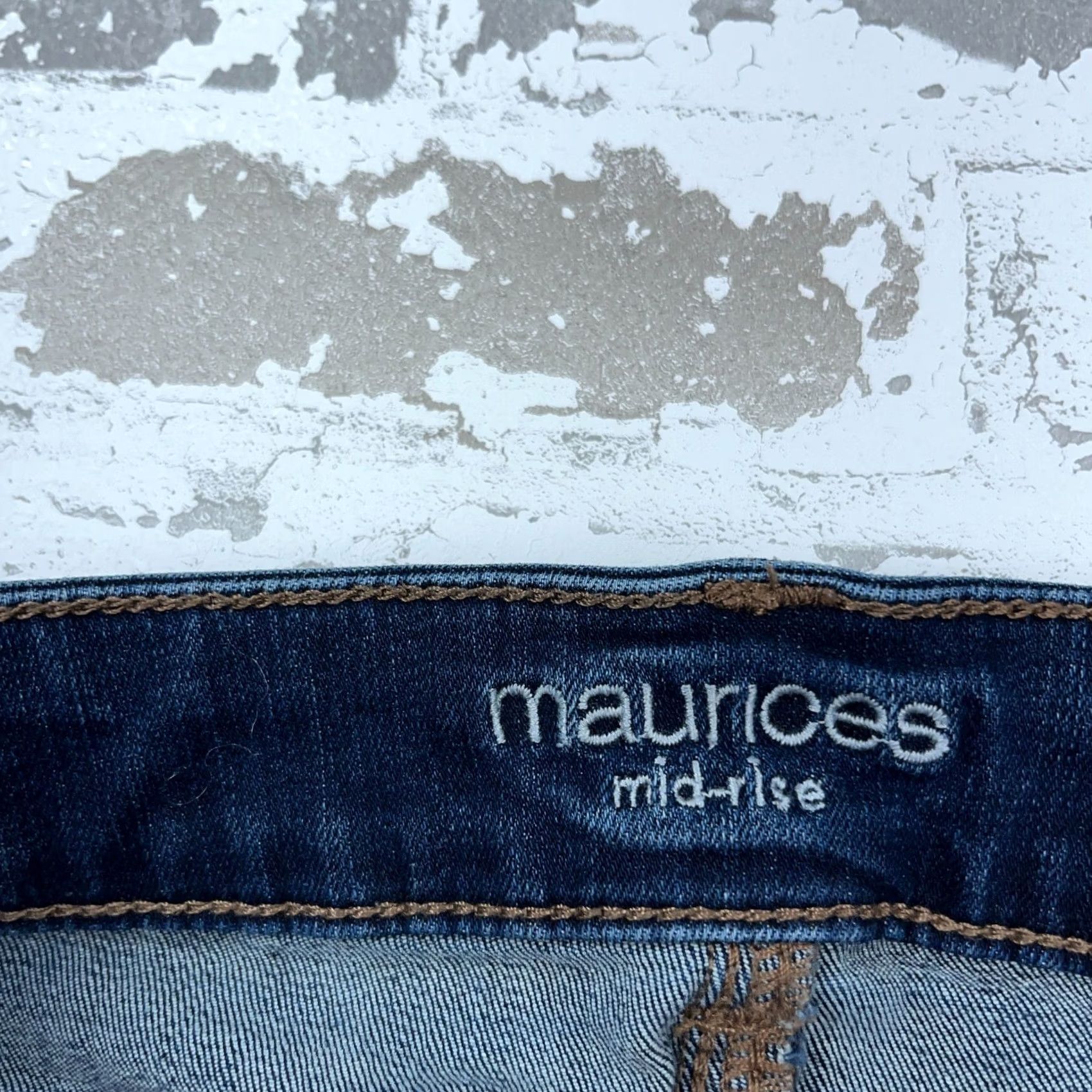 Vintage Maurices Jeans Women Medium Skinny Jegging Dark Wash Mid Rise Holes Stretch - 30 Size 32" / US 10 / IT 46 - 4 Thumbnail