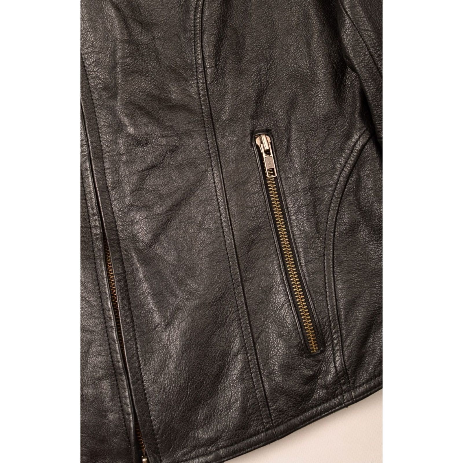 Harley Davidson VINTAGE Harley-Davidson Women's Jacket Miss Enthusiast Leather, Size M, Black, 98142-09VW, 100% Leather, Motorcycle, Womens Size M / US 6-8 / IT 42-44 - 3 Thumbnail