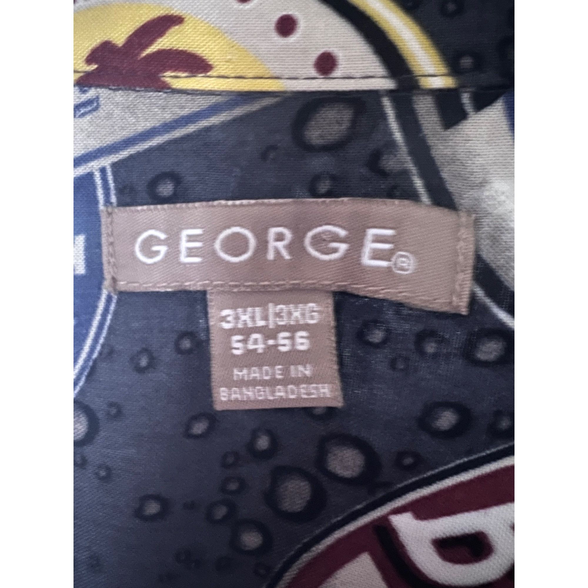 Vintage George Mens Vintage Retro Beer Blue Button Up Camp Shirt 3XL Size US XXL / EU 58 / 5 - 8 Thumbnail