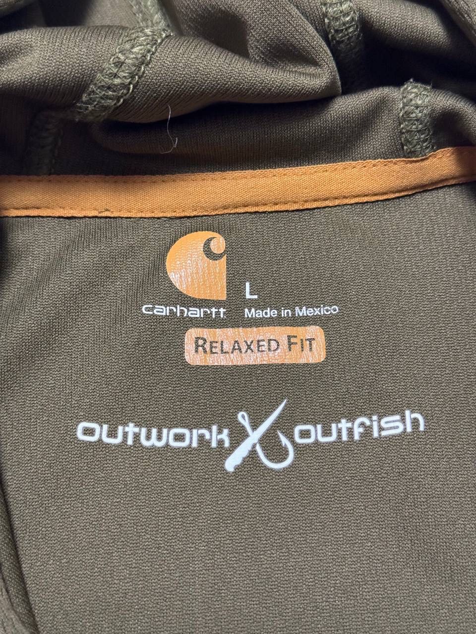 Carhartt × Vintage Vintage Carhartt Fishing Hoodie Tactical Big Logo Baggy 90s Size US L / EU 52-54 / 3 - 6 Thumbnail