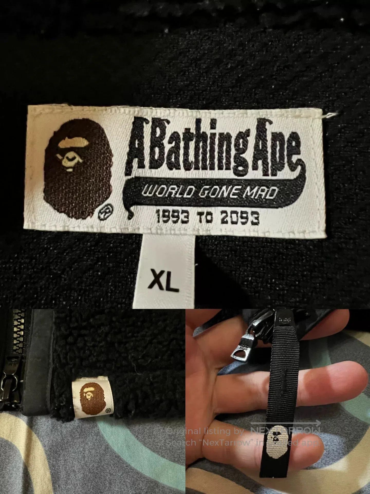 Bape black thick teddy bear fleece zip jacket. Size US XL / EU 56 / 4 - 6 Thumbnail