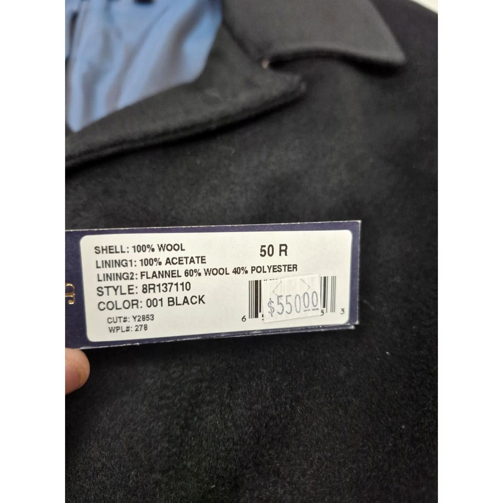 Vintage Jacob Siegel Coat Mens 50R Black Wool Loro Piana Storm System Overcoat Size US M / EU 48-50 / 2 - 3 Thumbnail