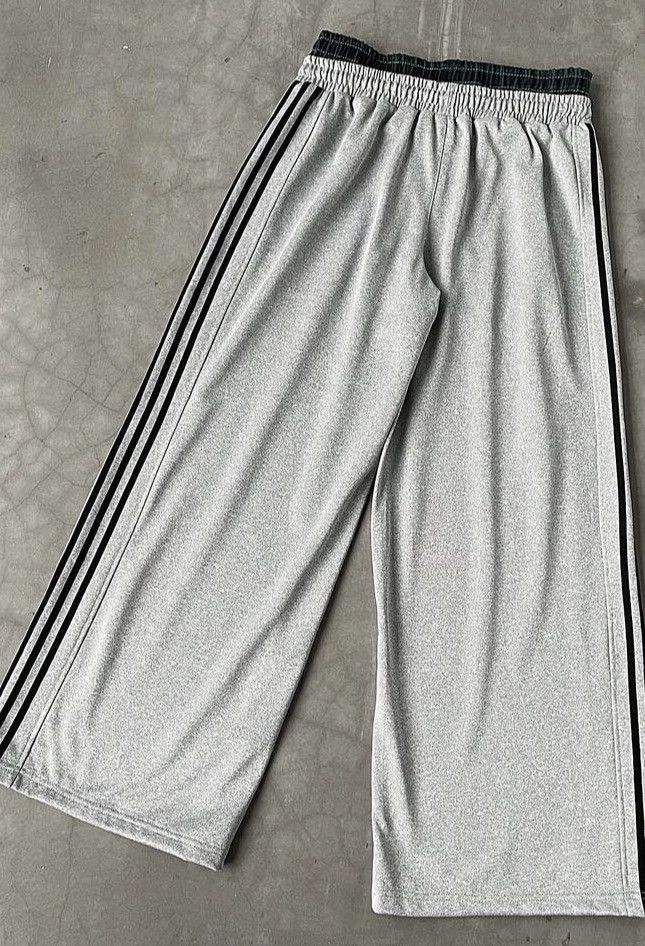 Japanese Brand Wide Leg Track Pants - Double Waistband Plaid Detail Size US 29 - 2 Thumbnail