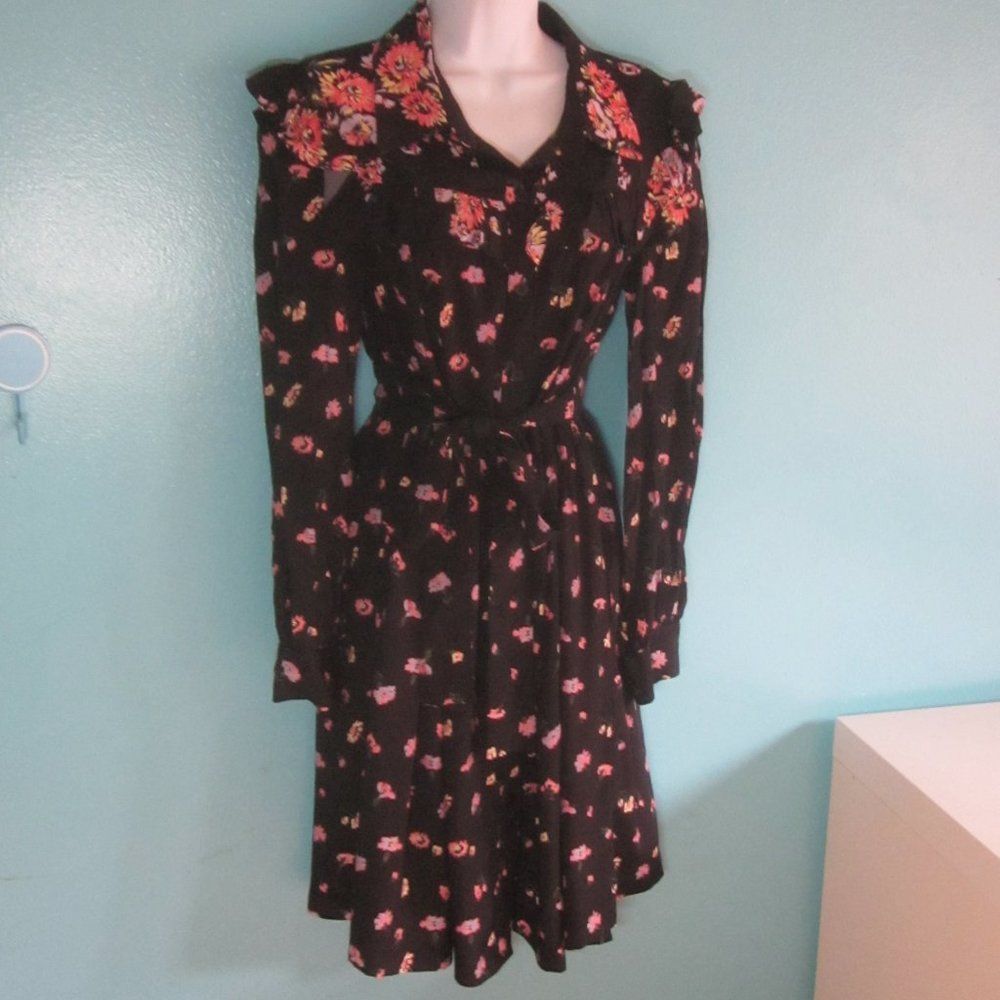 Jil Stuart Jill Stuart Women’s Size M Vintage 80’s Black Floral Midi Le Size M / US 6-8 / IT 42-44 - 8 Thumbnail