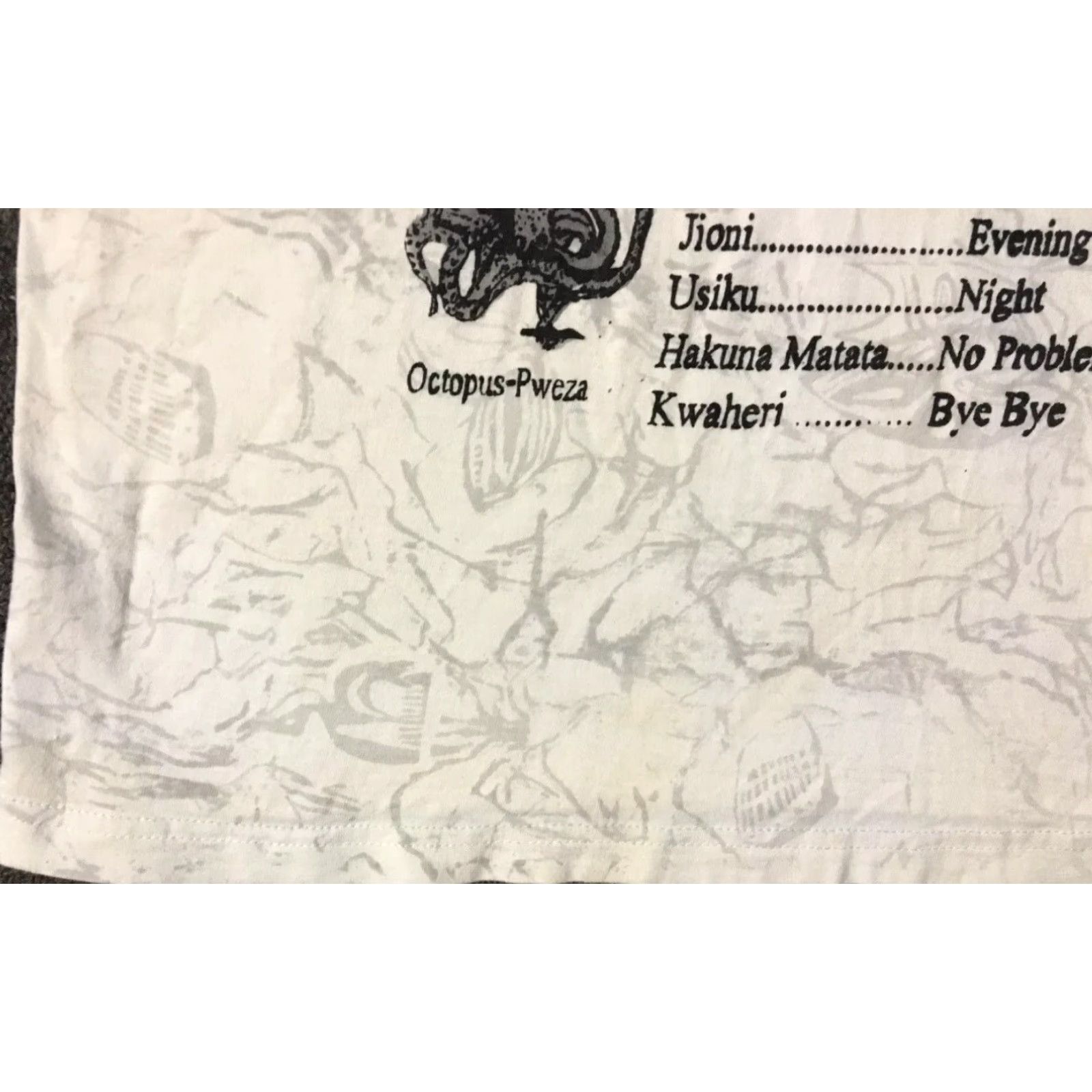 Vintage VINTAGE 90s Tanzania Learn Swahili Faded All Over Print Shirt S Men White 80s 90s Grunge Animals Africa Safari Graphic Tee Size US S / EU 44-46 / 1 - 6 Thumbnail