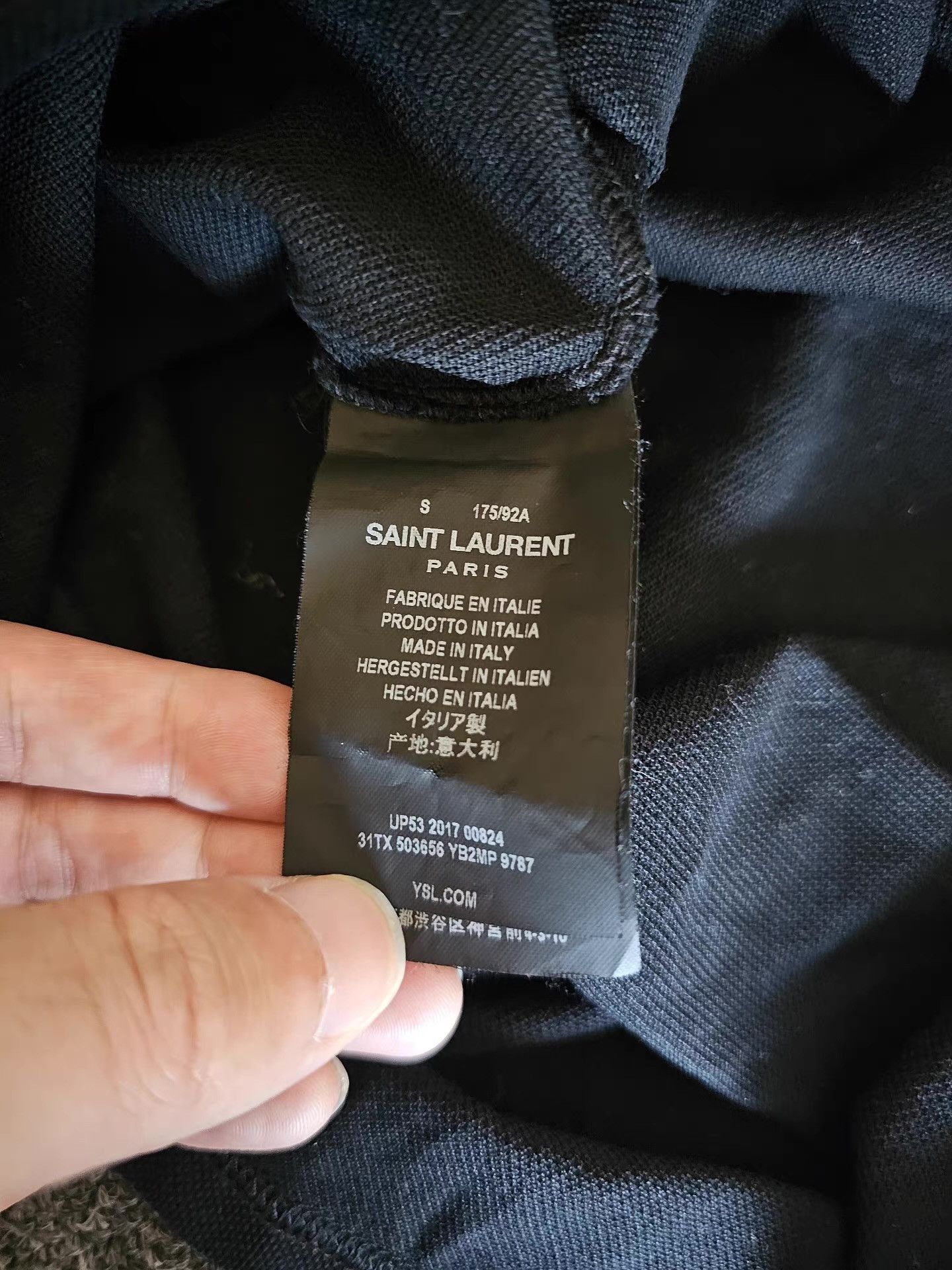 Saint Laurent Paris Saint Laurent Men's Black Polo Shirt, Size US S / EU 44-46 / 1 - 5 Thumbnail