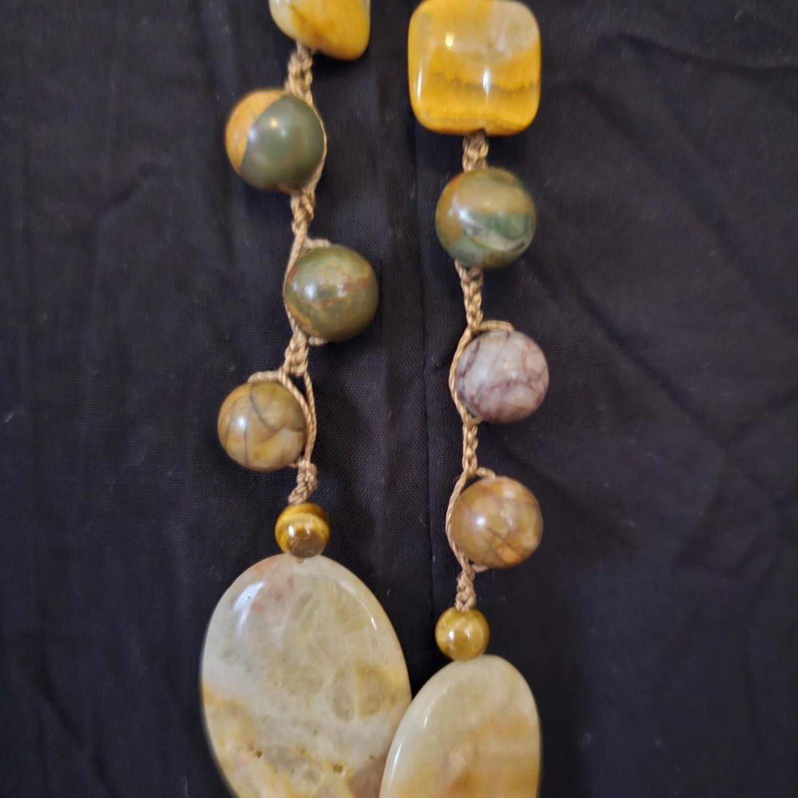 Designer HANDMADE GEMSTONE NECKLACE LARIAT STYLE Size ONE SIZE - 6 Thumbnail