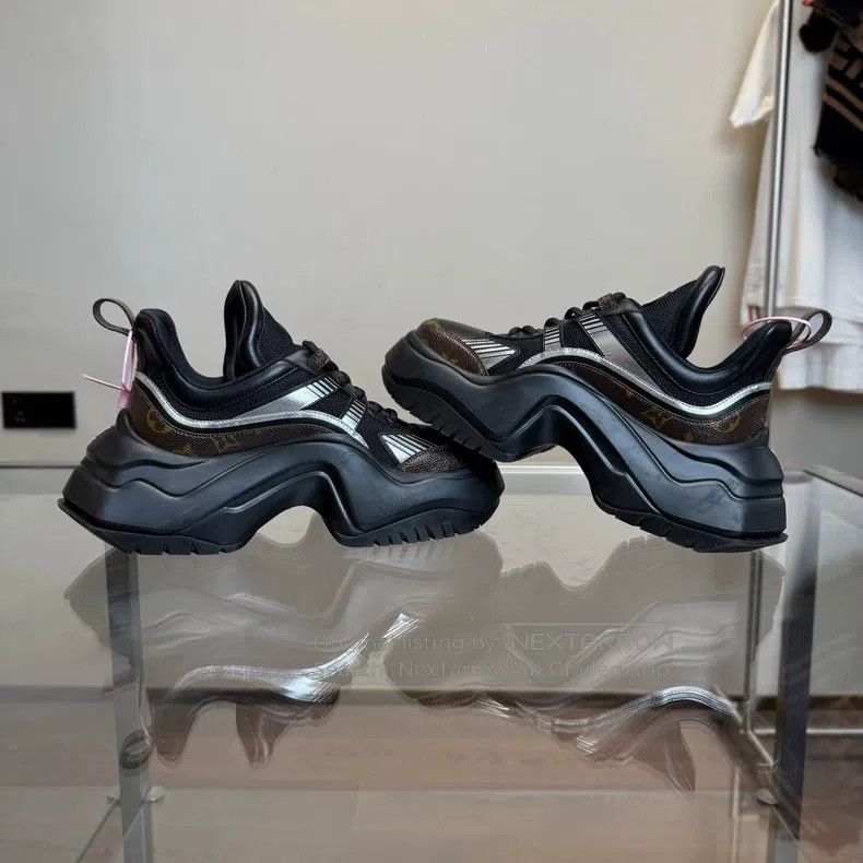 Louis Vuitton Louis Vuitton Archlight 2.0 Black Patchwork Dad Shoes Size US 8 / IT 38 - 4 Thumbnail