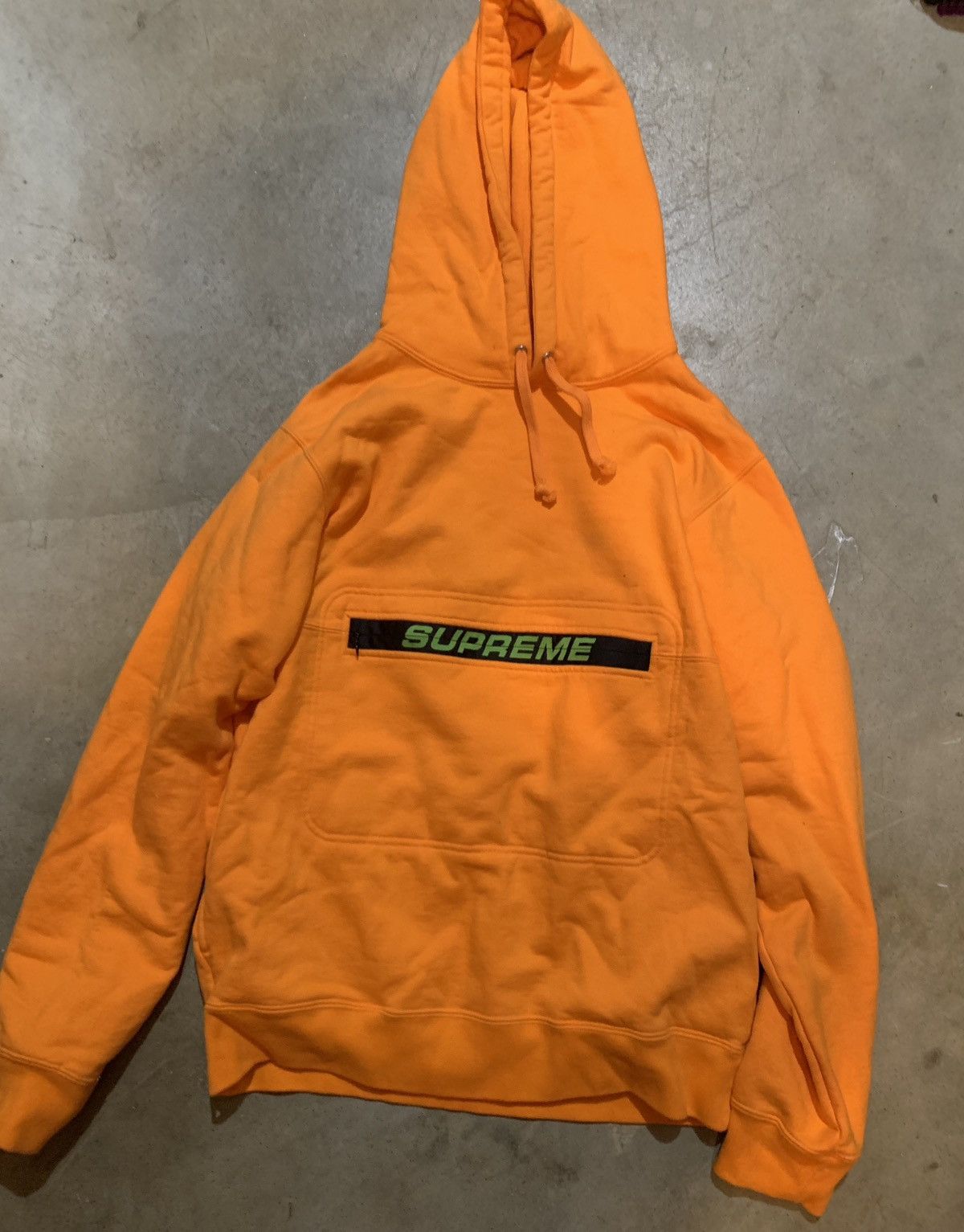 Supreme Supreme Orange Zip Pouch Hoodie SS19 Size US M / EU 48-50 / 2 - 1 Thumbnail