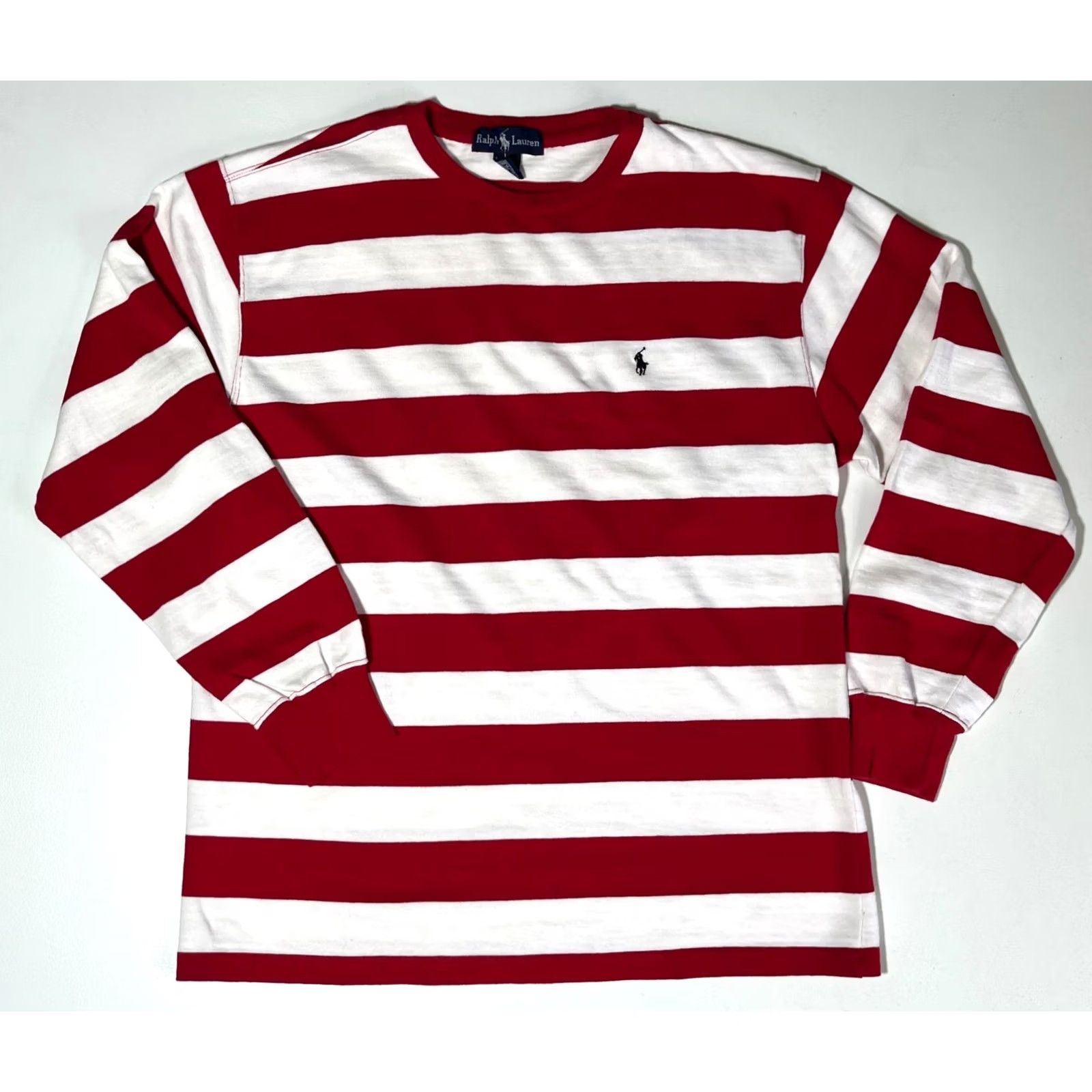 Ralph Lauren Men’s Vintage 90s Ralph Lauren Long Sleeve Pullover Striped Made in USA Sz L Size US L / EU 52-54 / 3 - 3 Thumbnail
