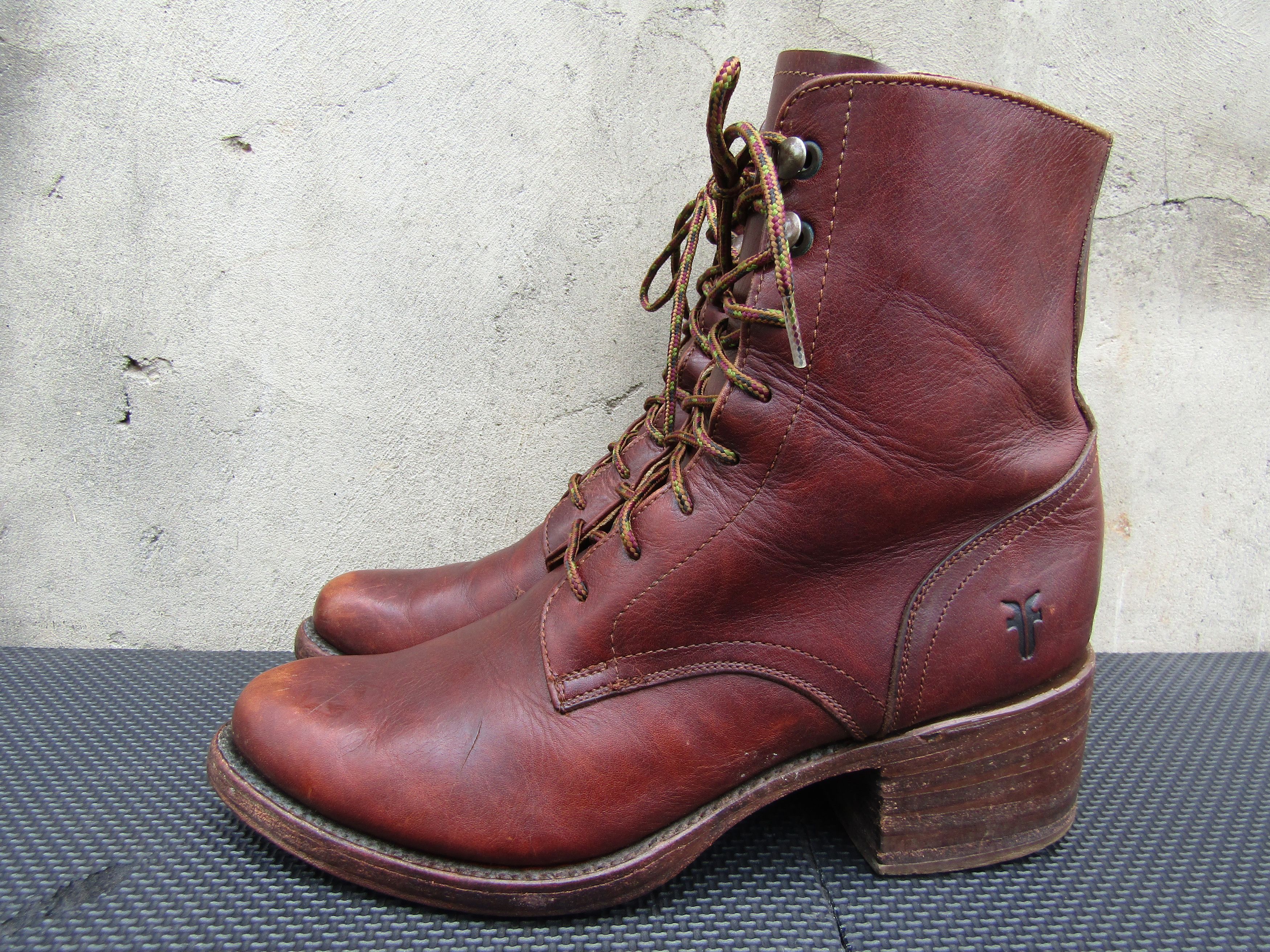 Frye Frye Bootie Leather Lace-up Combat Boots Size US 8.5 / IT 38.5 - 7 Thumbnail