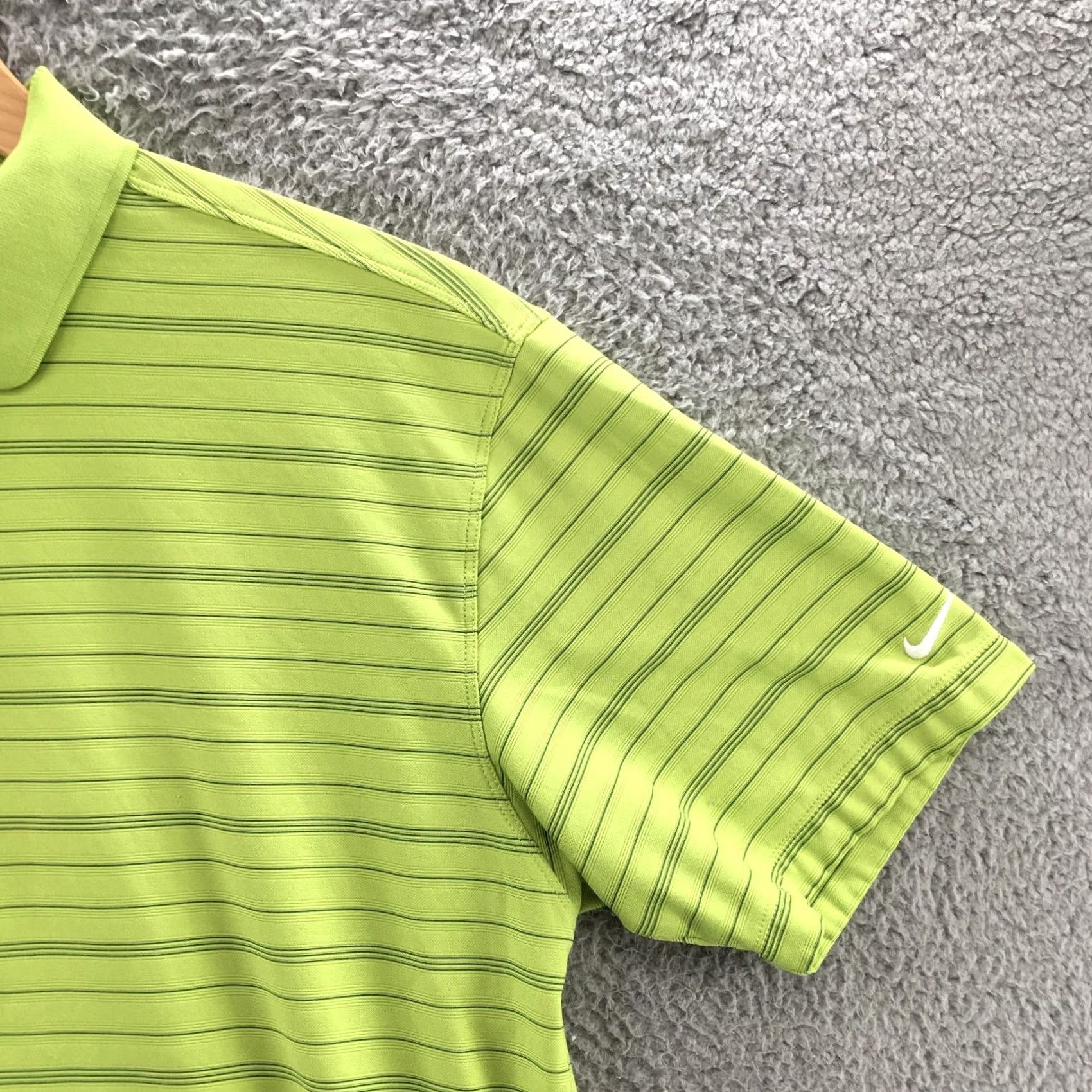 Nike Nike Golf Shirt Mens XL Green Polo Pinstriped Short Sleeve Casual Sports Buttons Size US XL / EU 56 / 4 - 3 Thumbnail