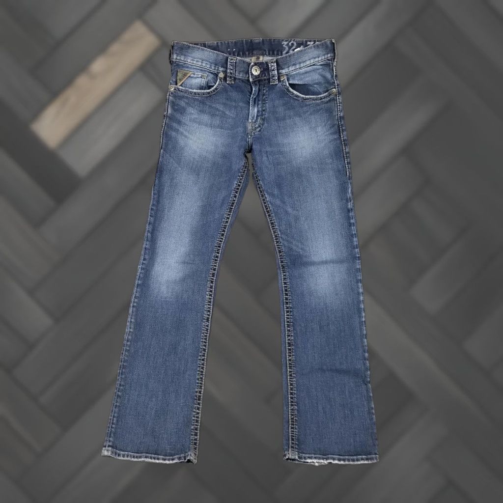 VINTAGE Silver Jeans Mens Jeans Straight Fit Zip Fly W32 L32