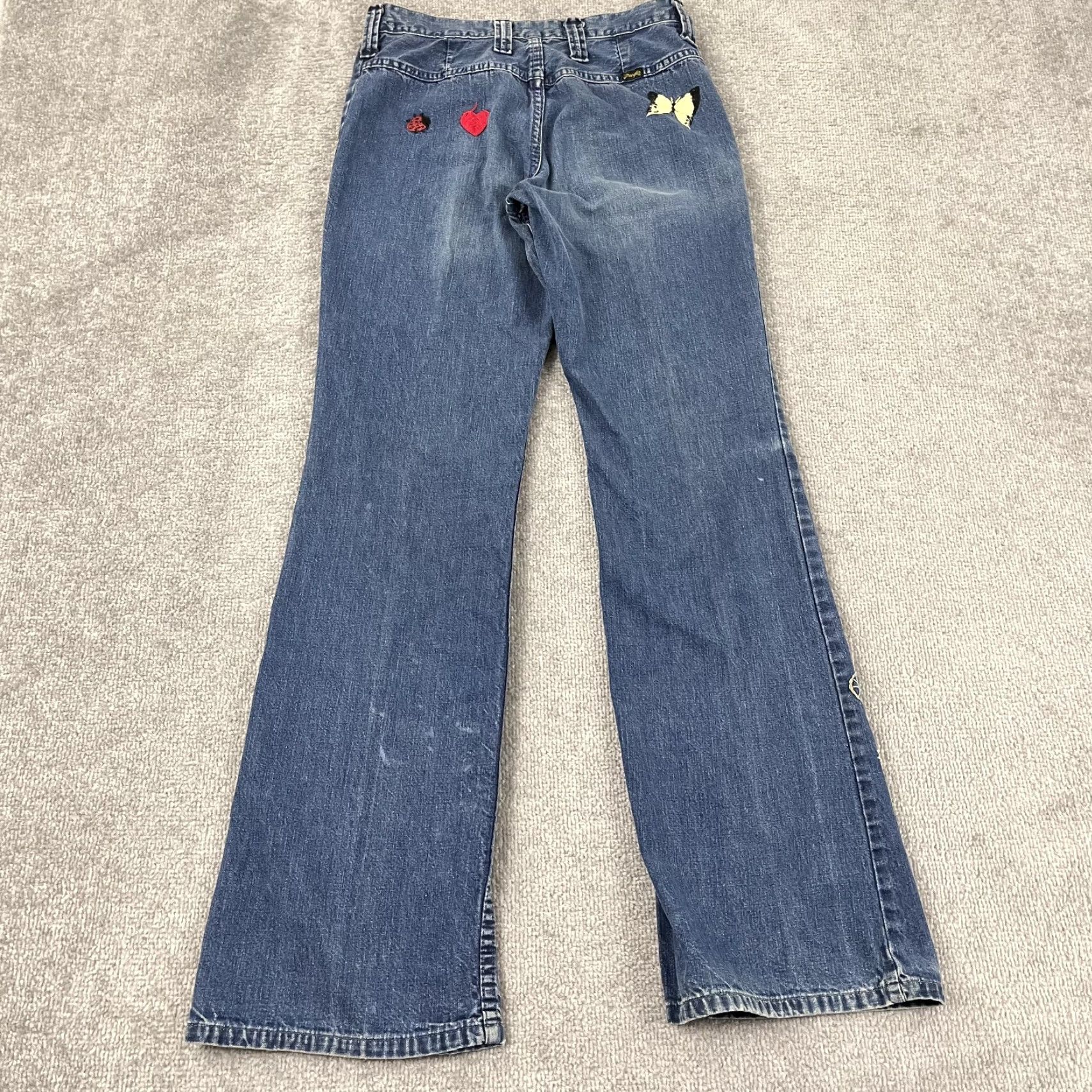 Wrangler VINTAGE Wrangler Jeans Womens 27 x 32 Denim Hand Stitched One-of-a-Kind Hippie Retro Hip Hop Jeans Womens Regular 27 Blue Size 27" / US 4 / IT 40 - 2 Thumbnail