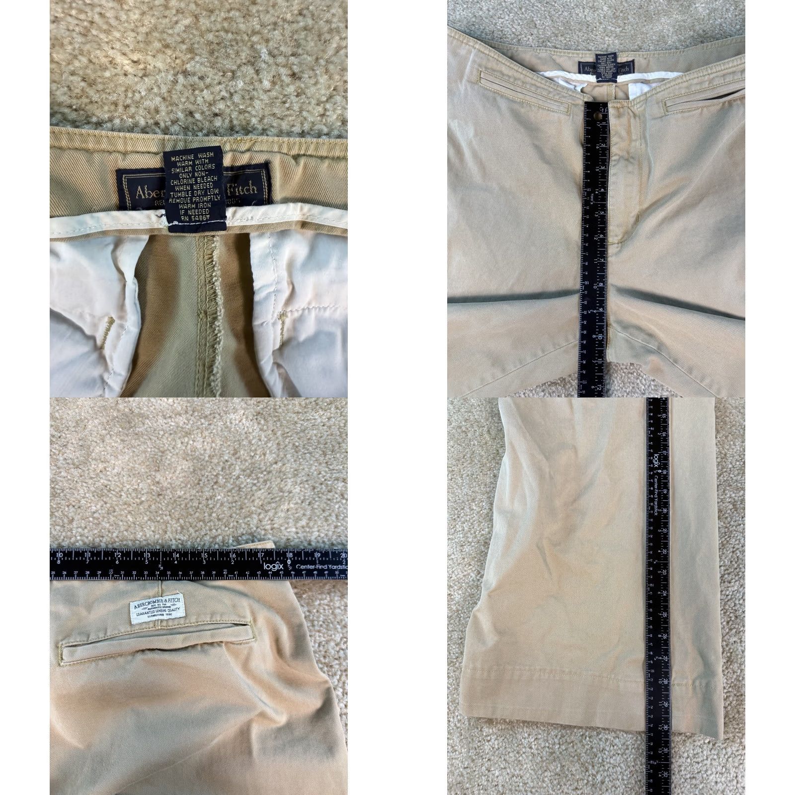 Abercrombie & Fitch Abercrombie & Fitch Womens Khaki Pants Size 14 34x30 Wide Leg Beige Casual Workwear Size 36" / US 14 / IT 50 - 8 Thumbnail