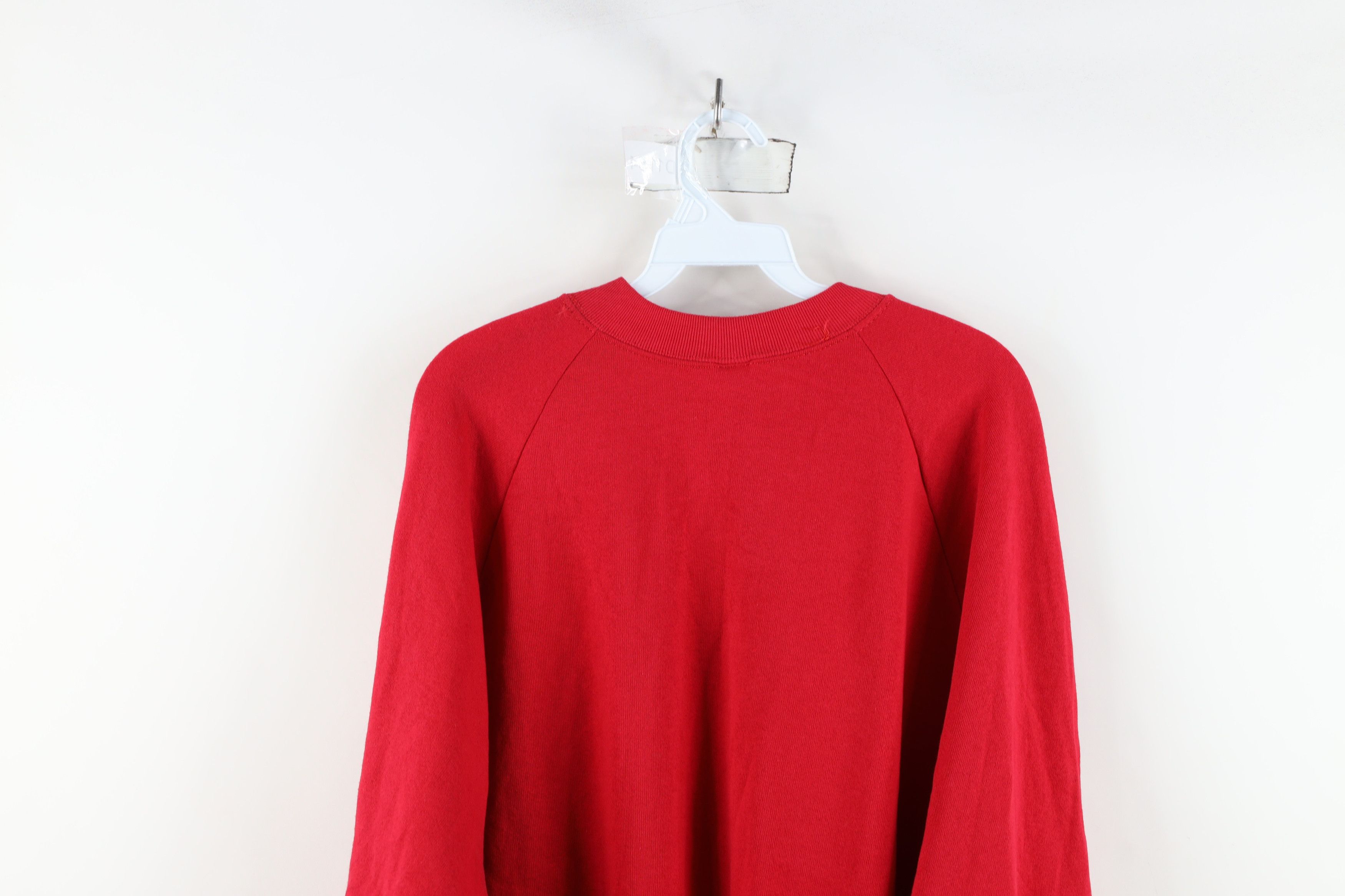 Vintage Vintage 90s Streetwear Blank Crewneck Sweatshirt Red USA Size US XXL / EU 58 / 5 - 11 Thumbnail