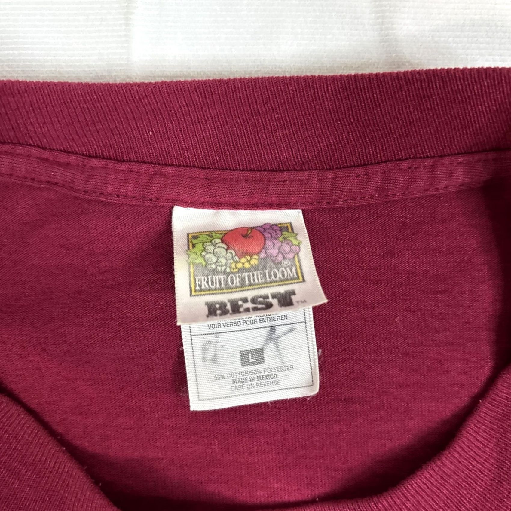Fruit Of The Loom Fruit of the Loom T Shirt Men’s L Burgundy Nebraska OM Great State Of Mind Mens Red 90s? Size US L / EU 52-54 / 3 - 3 Thumbnail