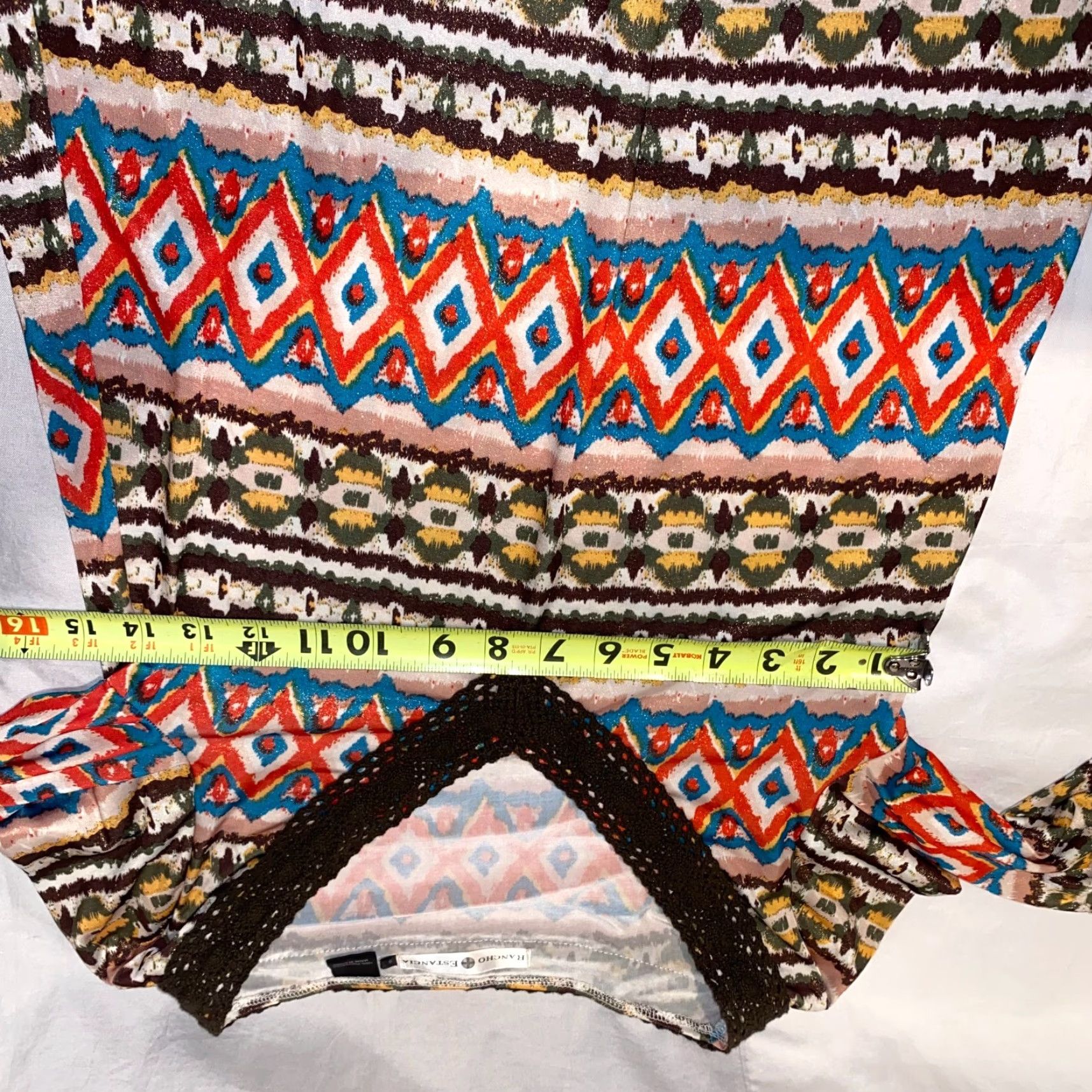 Bell Rancho Estancia Mini Dress Tunic Geometric Aztec Bell Sleeve Tassel Multicolor Short Dress S Womens Size S / US 4 / IT 40 - 3 Thumbnail