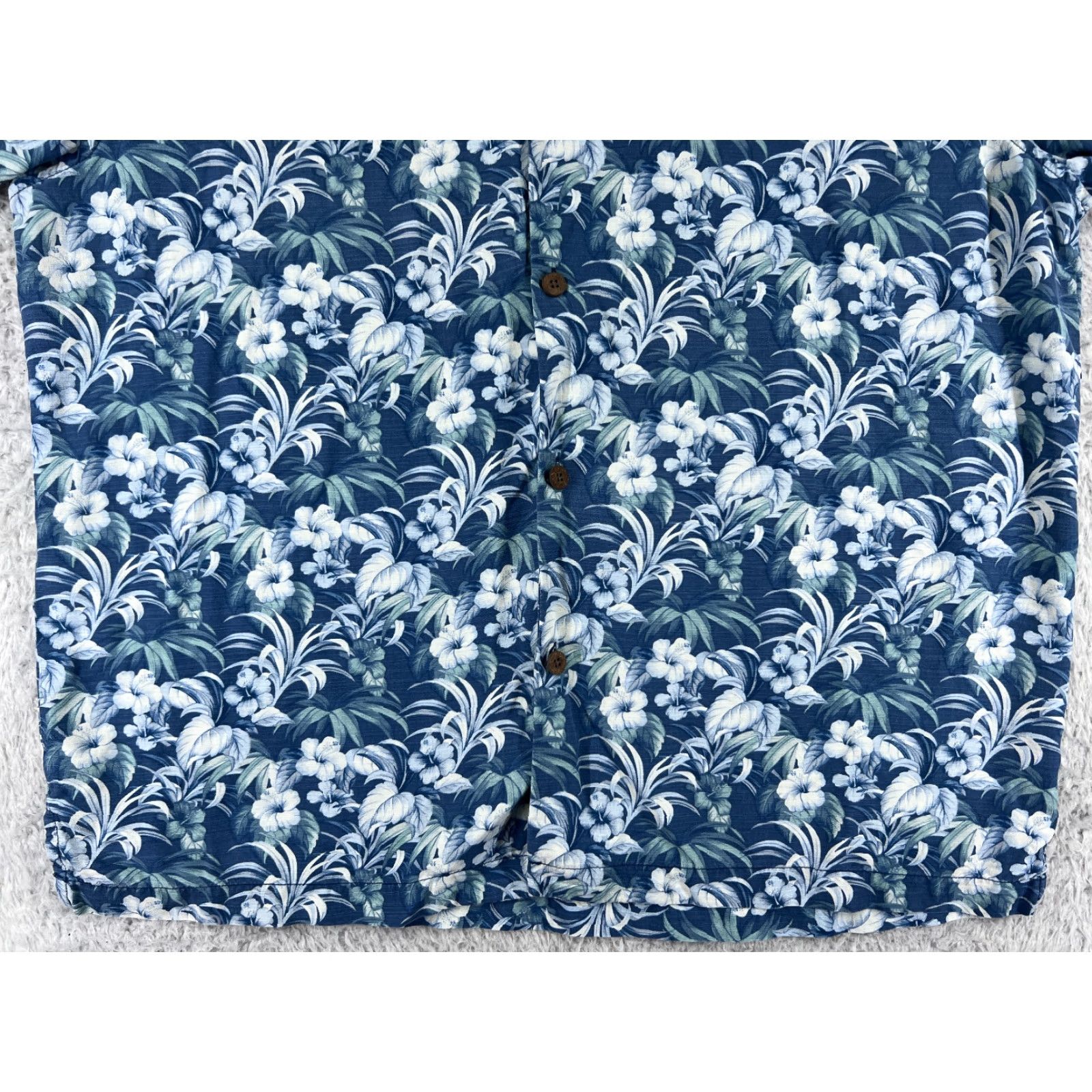 Vintage Havana Breeze Shirt Mens Large Blue Floral All Over Print AOP 100% Silk Hawaiian Size US L / EU 52-54 / 3 - 5 Thumbnail