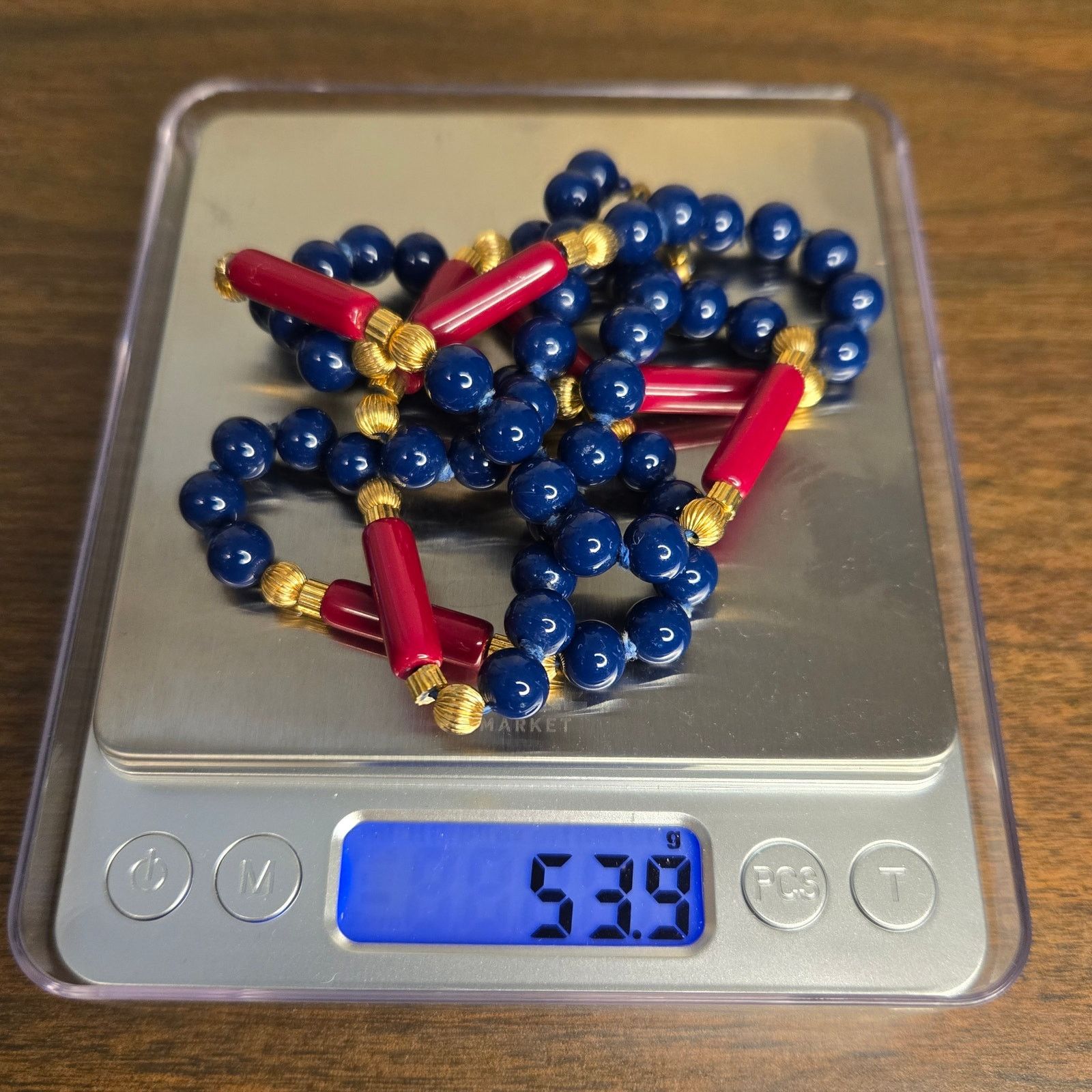 Vintage Vintage Bead Necklace - Blue & Red Glass Size ONE SIZE - 5 Thumbnail