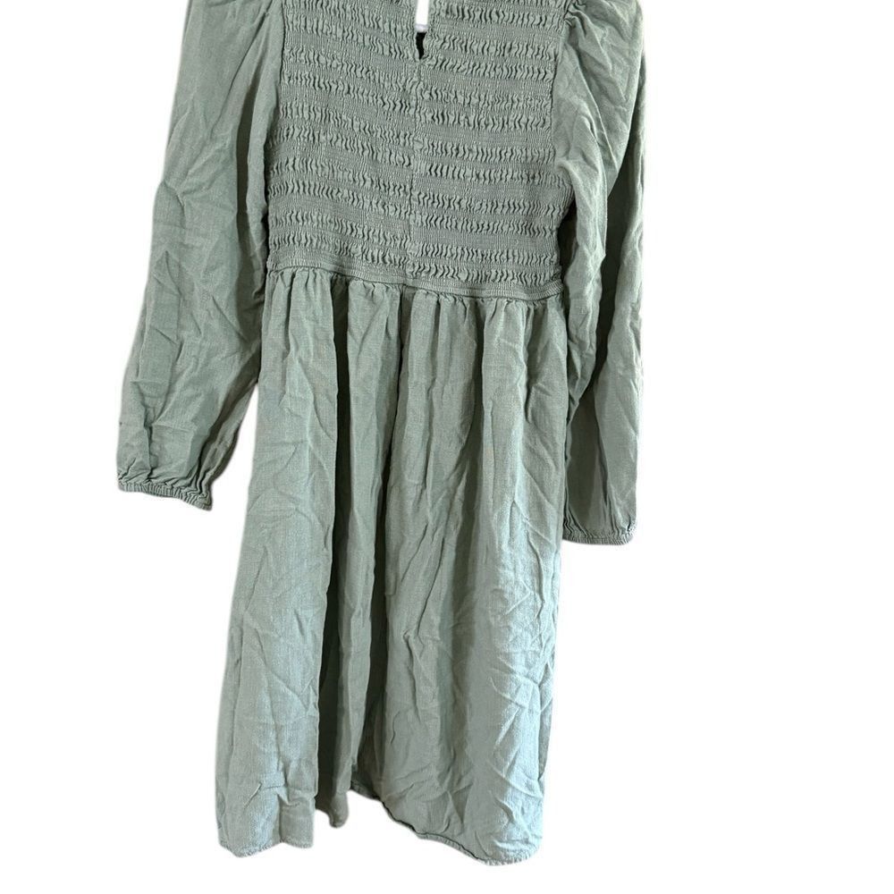 Other Green Smocked Ruffled Midi Sundress Size L / US 10 / IT 46 - 9 Thumbnail