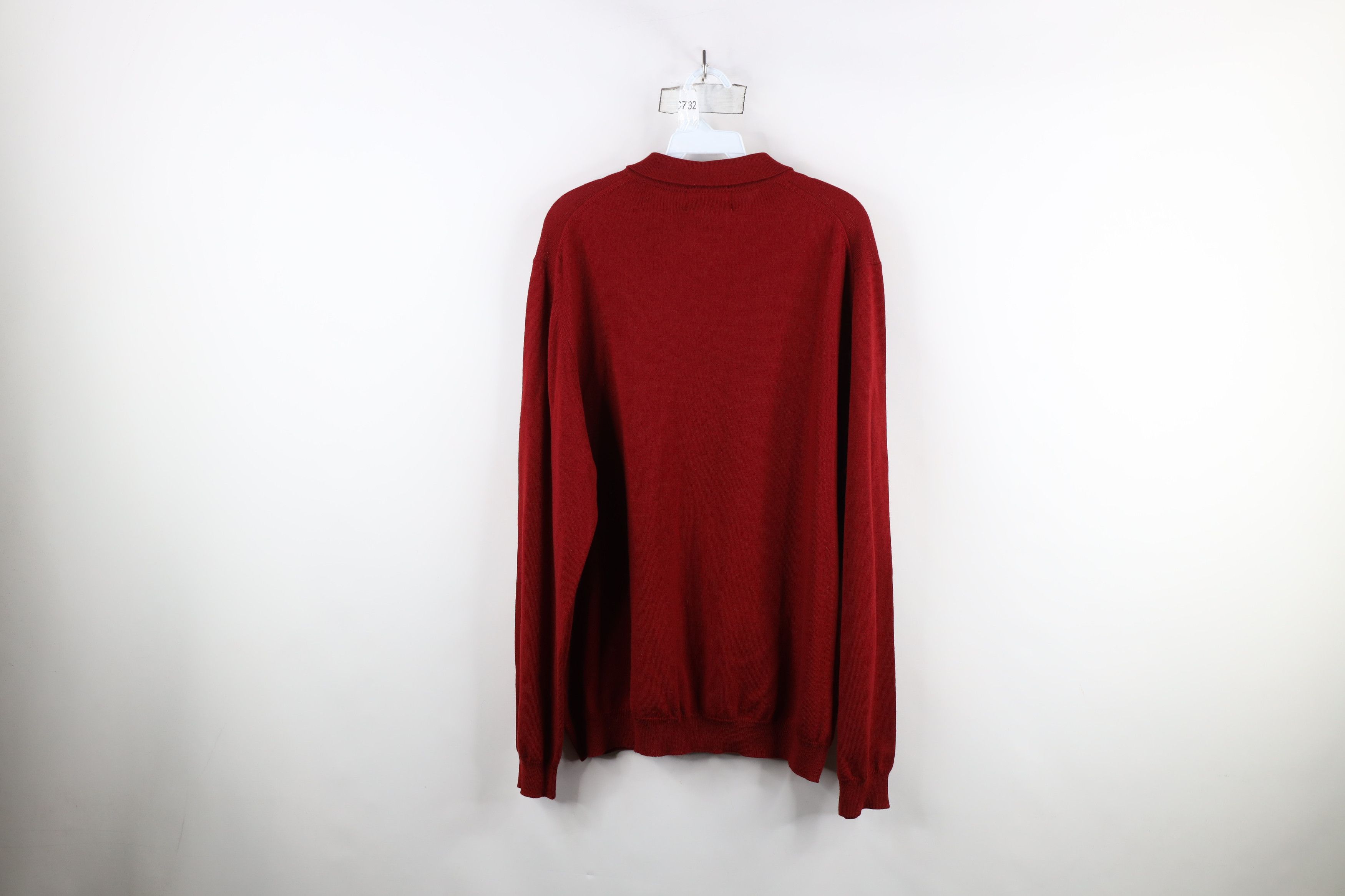 Eddie Bauer × Vintage Vintage 90s Eddie Bauer Knit Collared Pullover Sweater Red Size US XL / EU 56 / 4 - 8 Thumbnail
