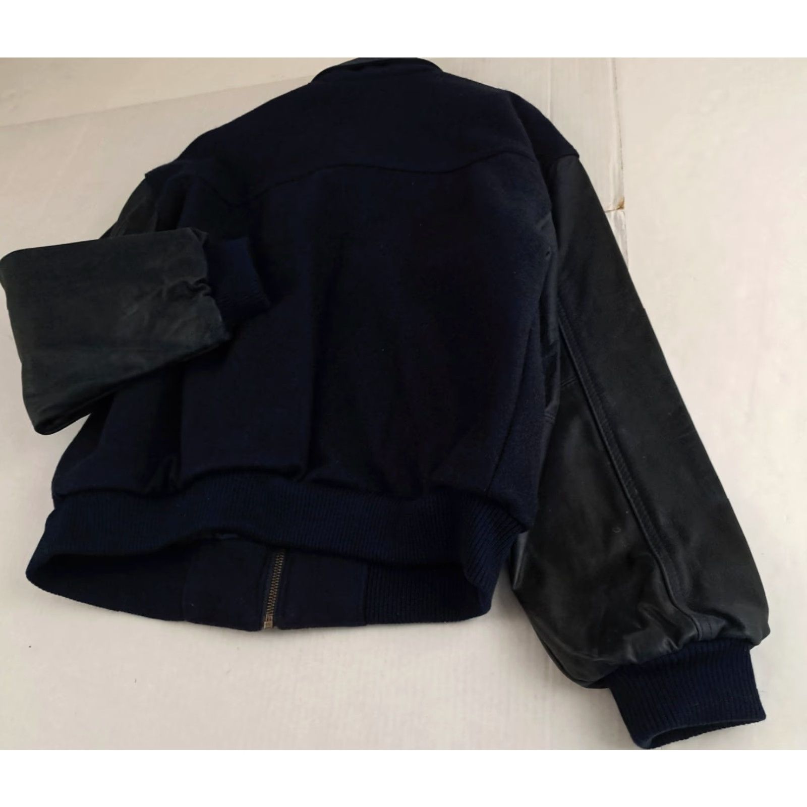 Vintage VINTAGE ID wear Jacket Varisty Bomber Racing Wool Blue Embroidered Logo Snap Button Mid-Length Unisex Adults M Size US M / EU 48-50 / 2 - 7 Thumbnail