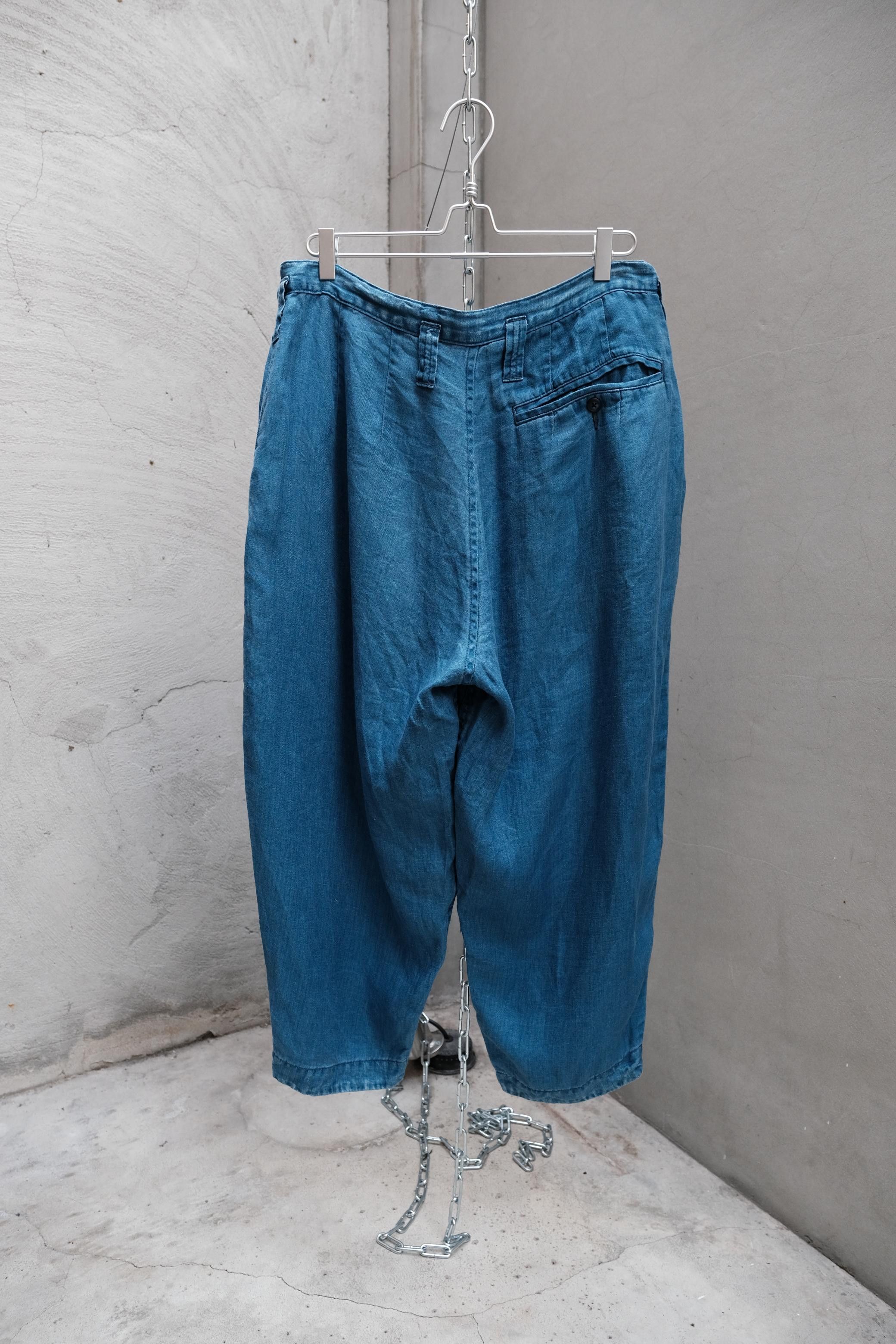 Porter Classic PORTER CLASSIC indigo linen wide bebop pants Size US 33 - 6 Thumbnail