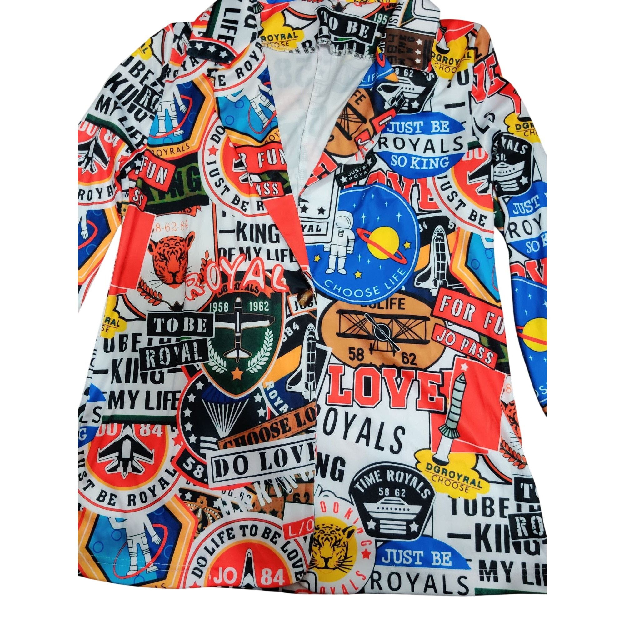 Other Retro Graphic Print Blazer Jacket Size M Multicolor Pop Art Size M / US 6-8 / IT 42-44 - 9 Thumbnail