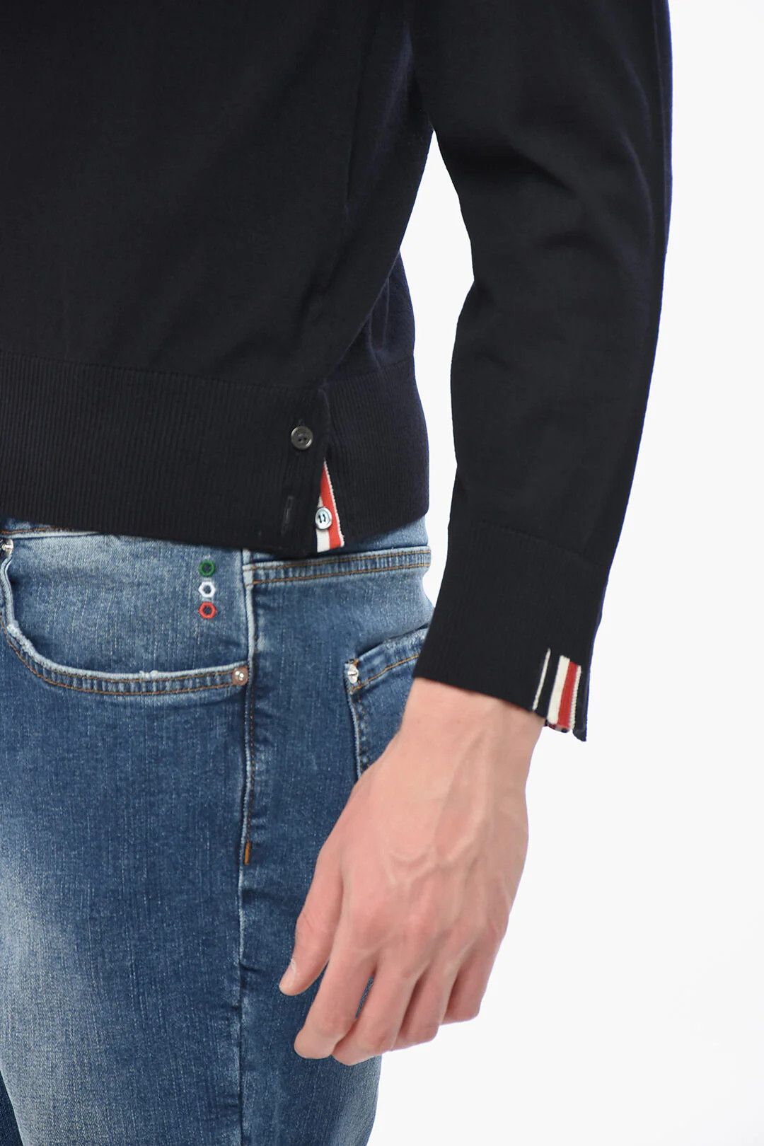 Thom Browne og1mm0426 Relaxed-Fit Virgin Wool Crewneck Sweater in Blue Size US L / EU 52-54 / 3 - 3 Thumbnail