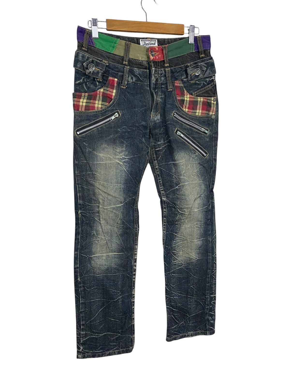 Japanese Brand Japanase brand patina double waist multizip denim pant Size US 31 - 2 Thumbnail
