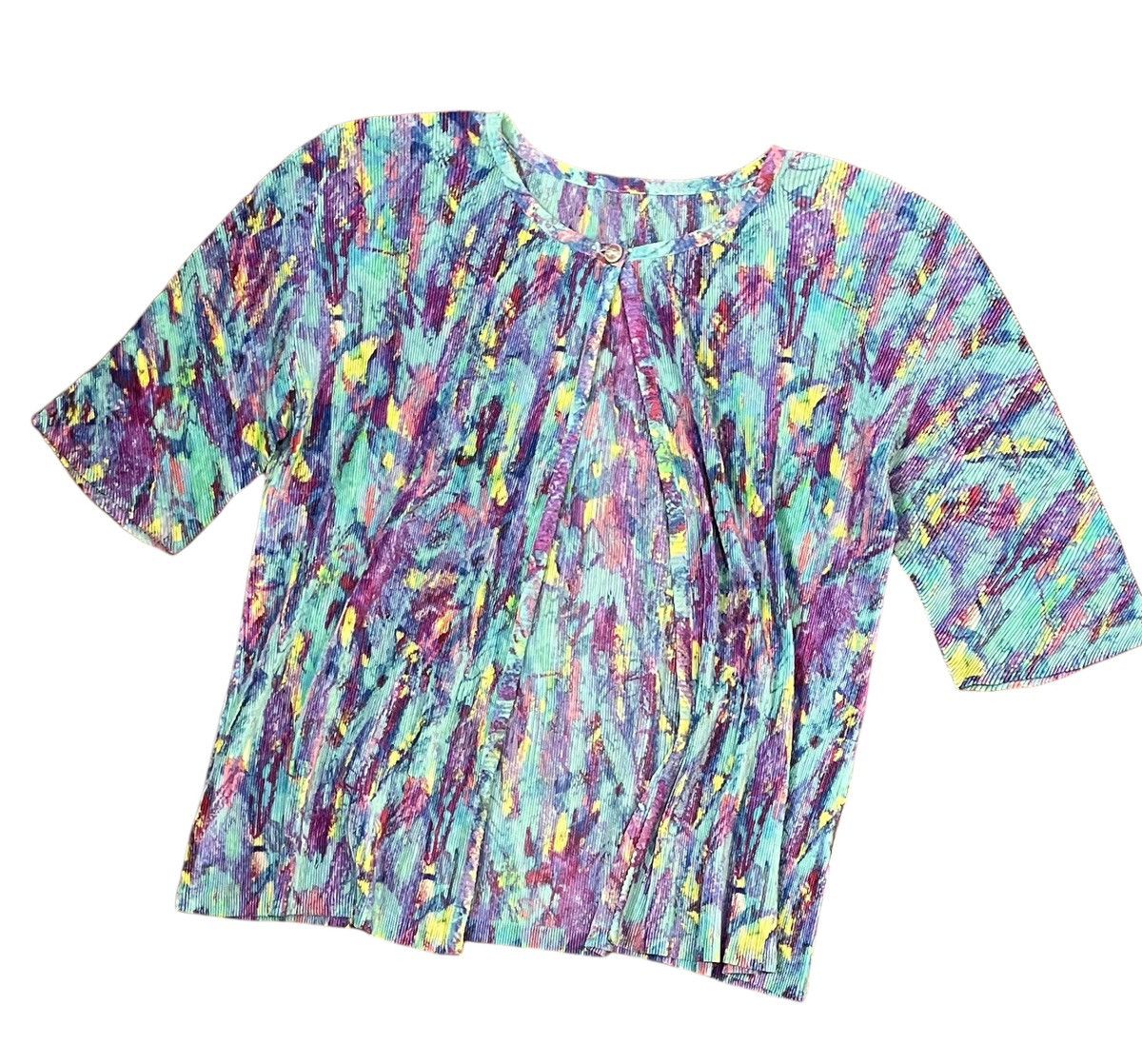 *FINAL DROP* Issey miyake pleats please psychedelic cardigan