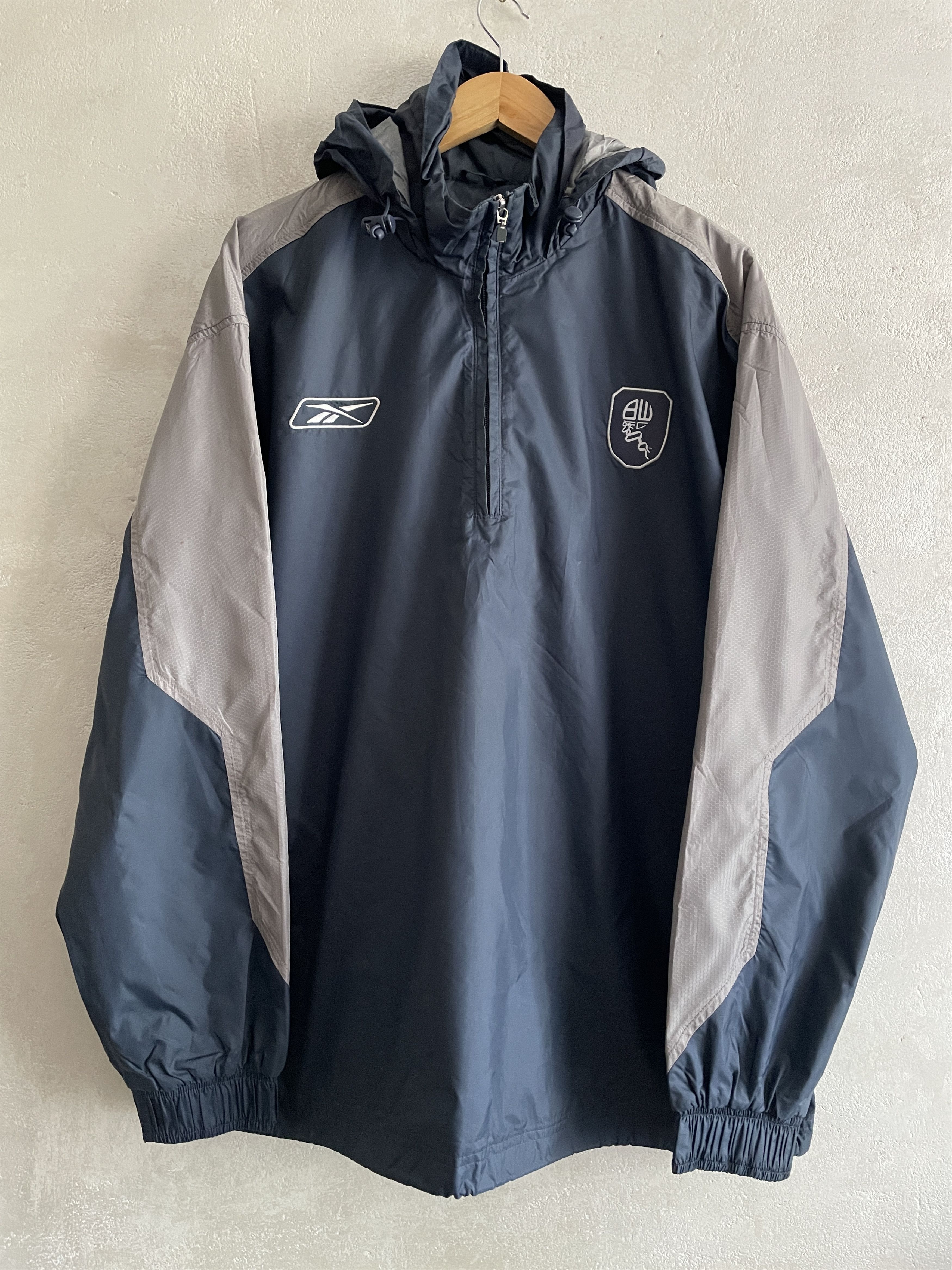 Reebok Vintage FC Bolton Rain Jacket Coat Nylon Anorak Size US XL / EU 56 / 4 - 1 Thumbnail