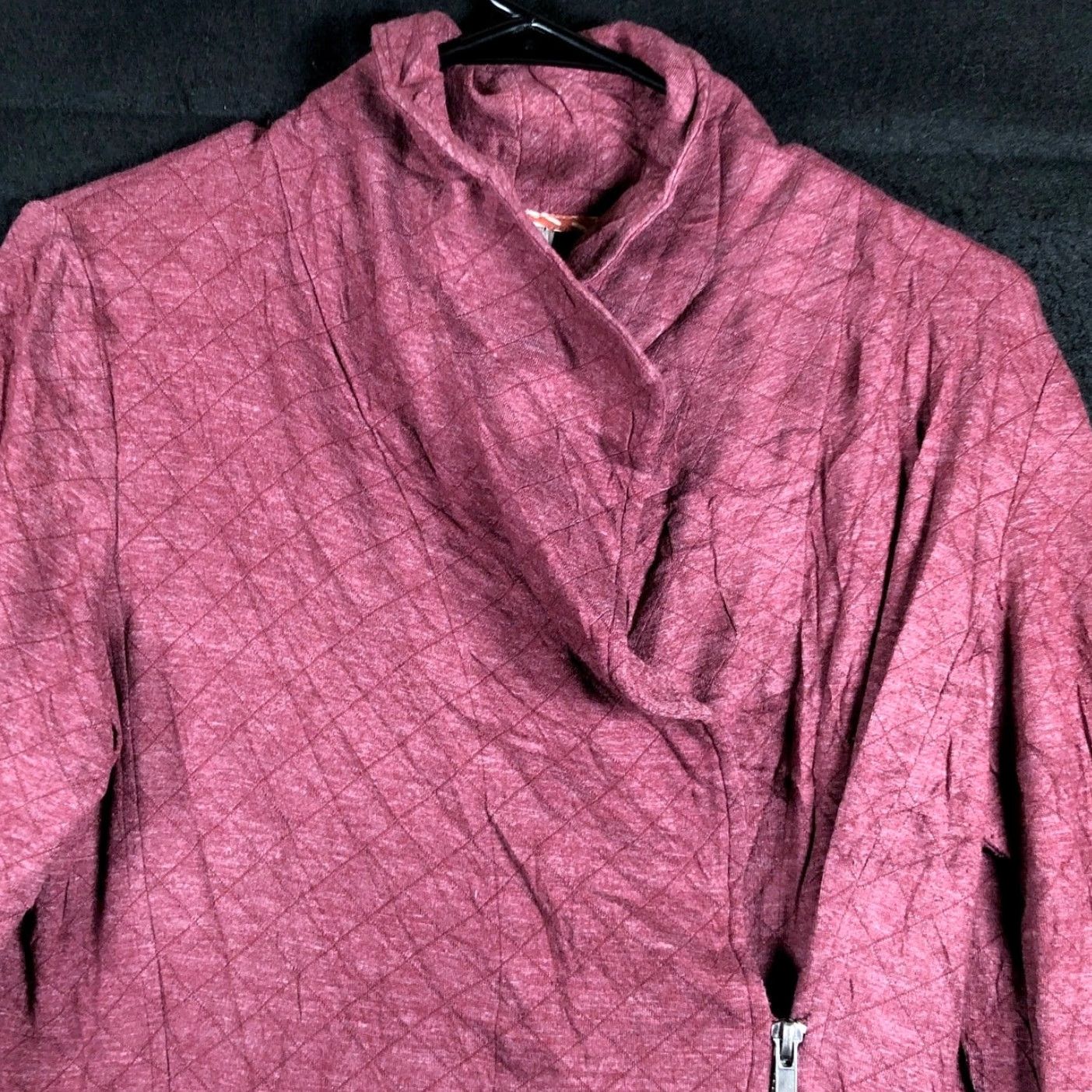 Vintage Dolan Womens Jacket Berry Half Zip Cowl Neck Cotton Blend Medium Size M / US 6-8 / IT 42-44 - 2 Thumbnail