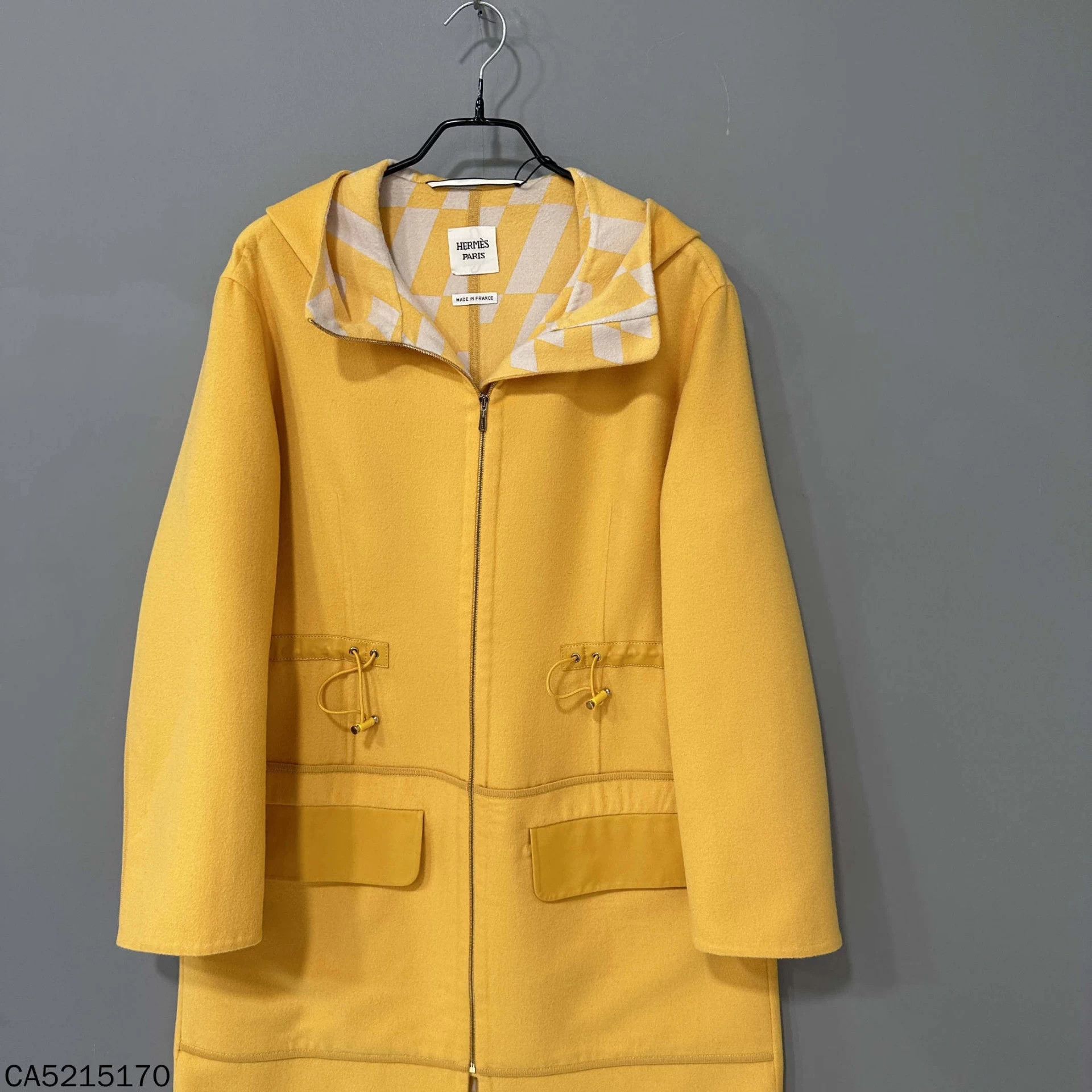 Hermes HERMES allover print leather-paneled cashmere overcoat 36 Size XS / US 0-2 / IT 36-38 - 1 Thumbnail