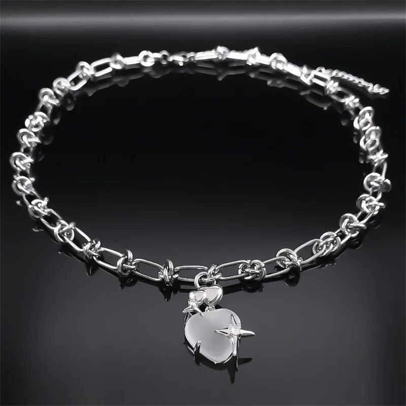 Japanese Brand Crystal Star Heart Pendant Necklace Size ONE SIZE - 2 Thumbnail