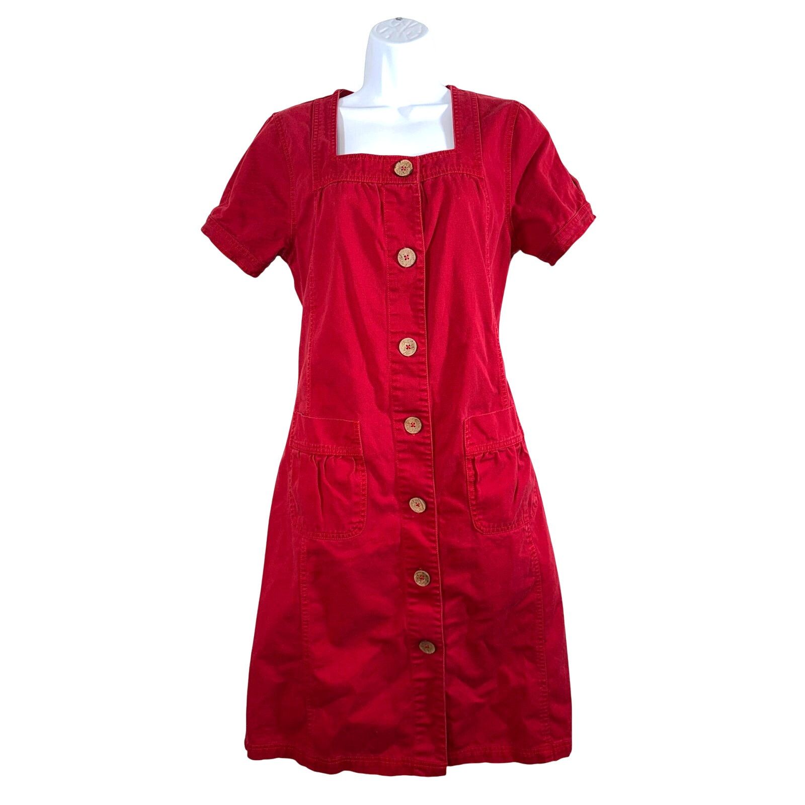 Vintage True Vintage 90s Vicki Wayne Red Denim Dress Size Small | Grailed
